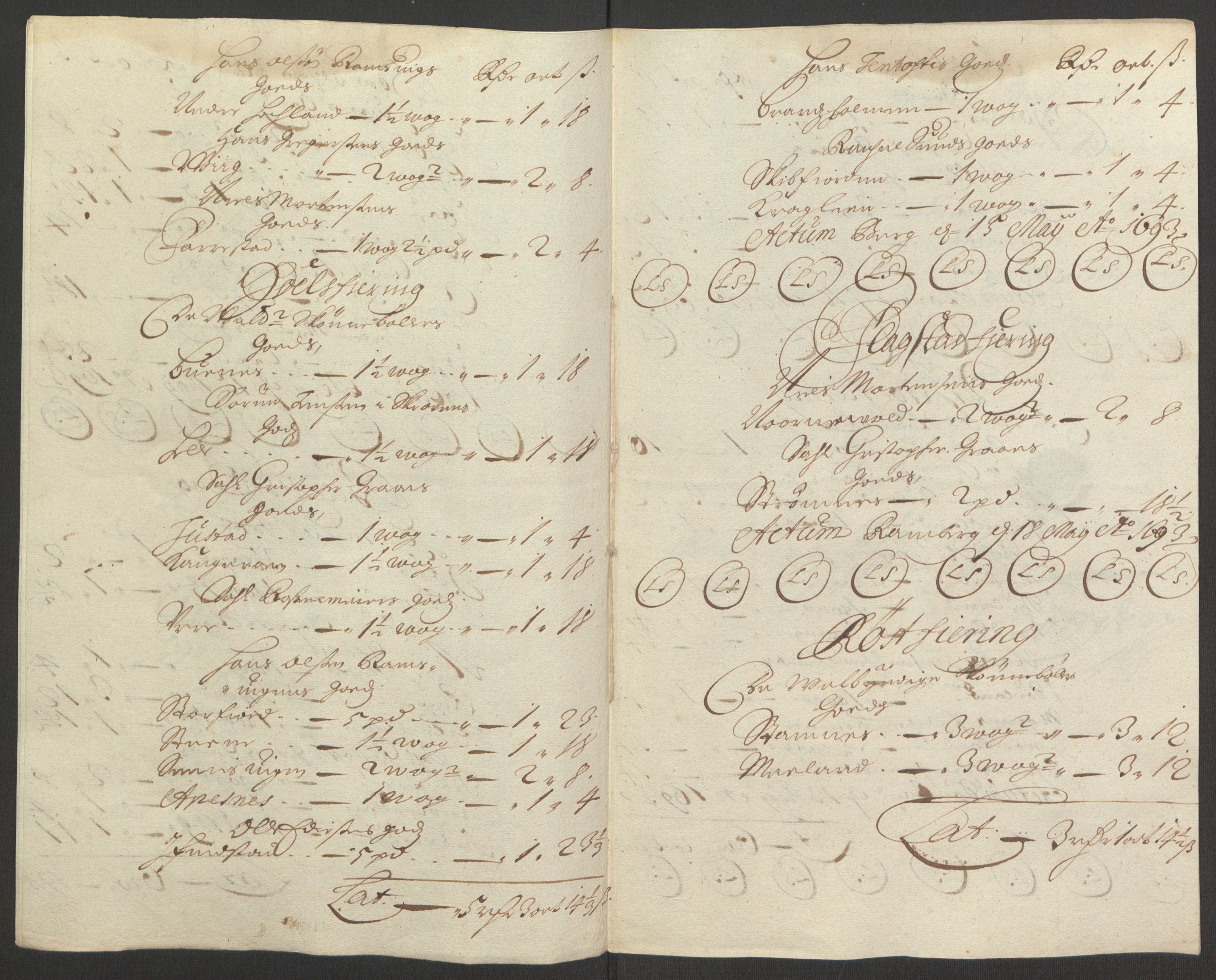 Rentekammeret inntil 1814, Reviderte regnskaper, Fogderegnskap, AV/RA-EA-4092/R67/L4675: Fogderegnskap Vesterålen, Andenes og Lofoten, 1691-1693, p. 256