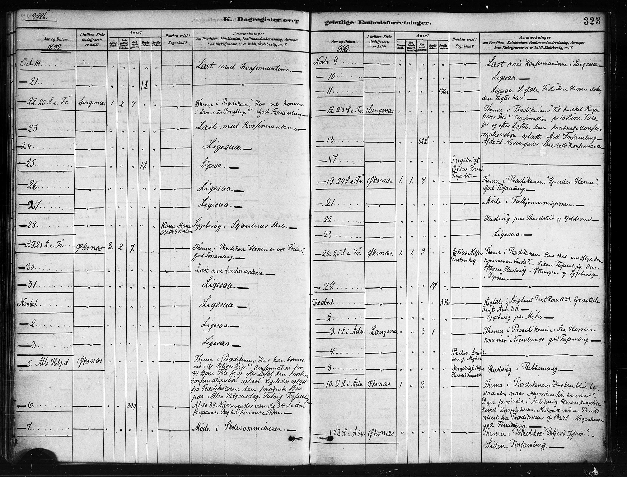 Ministerialprotokoller, klokkerbøker og fødselsregistre - Nordland, SAT/A-1459/893/L1335: Parish register (official) no. 893A08 /1, 1878-1884, p. 323