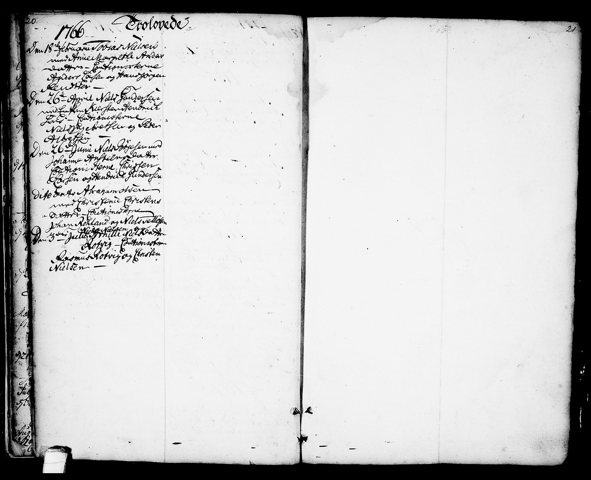 Kragerø kirkebøker, AV/SAKO-A-278/F/Fa/L0001: Parish register (official) no. 1, 1702-1766, p. 20-21