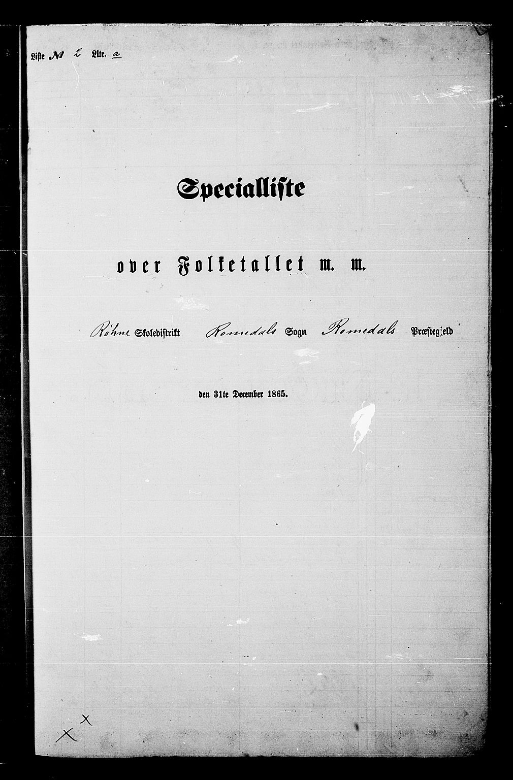 RA, 1865 census for Romedal, 1865, p. 38