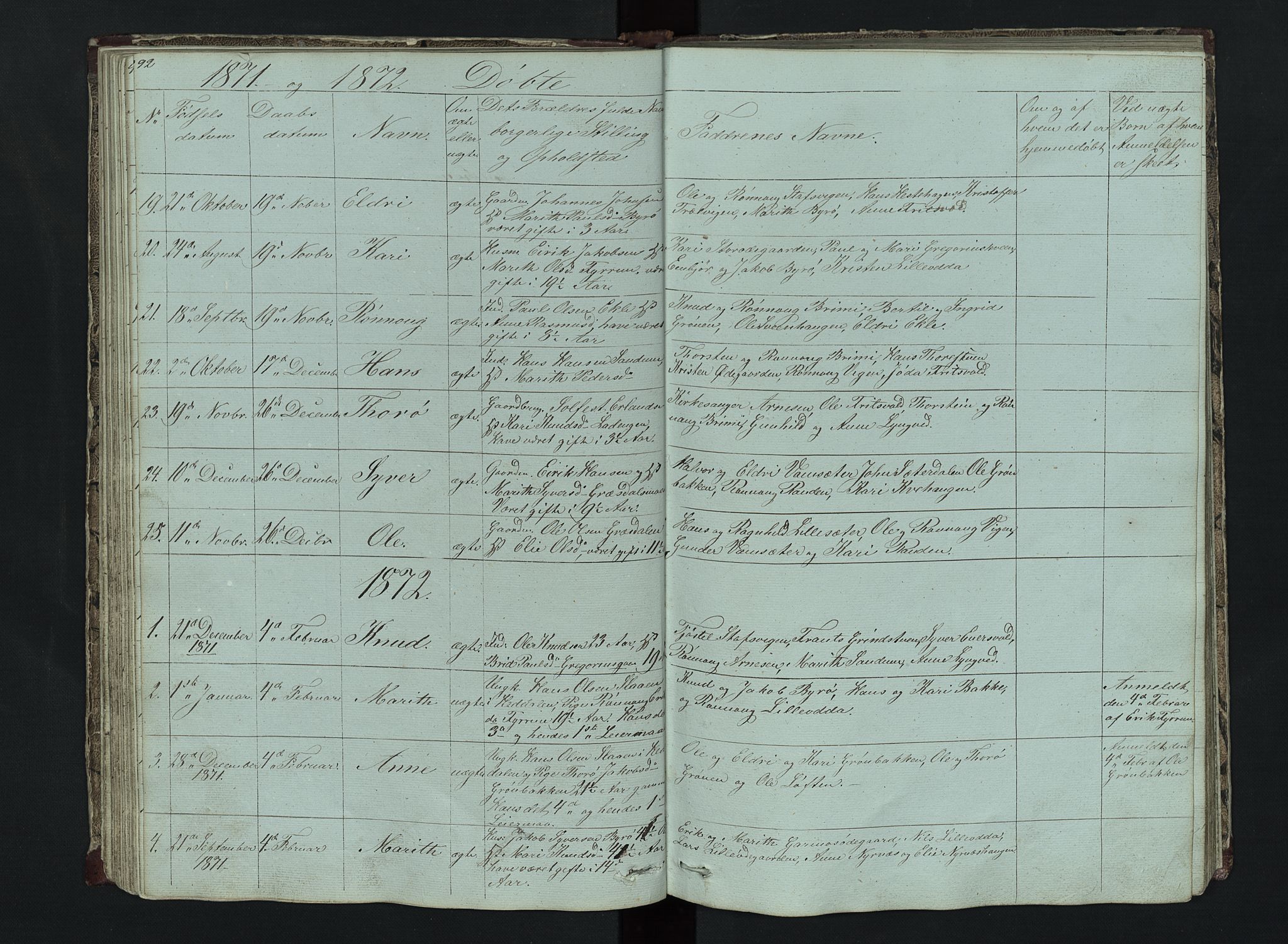 Lom prestekontor, SAH/PREST-070/L/L0014: Parish register (copy) no. 14, 1845-1876, p. 92-93