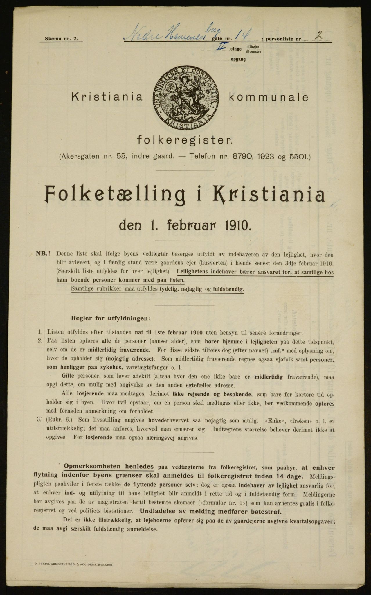 OBA, Municipal Census 1910 for Kristiania, 1910, p. 67091