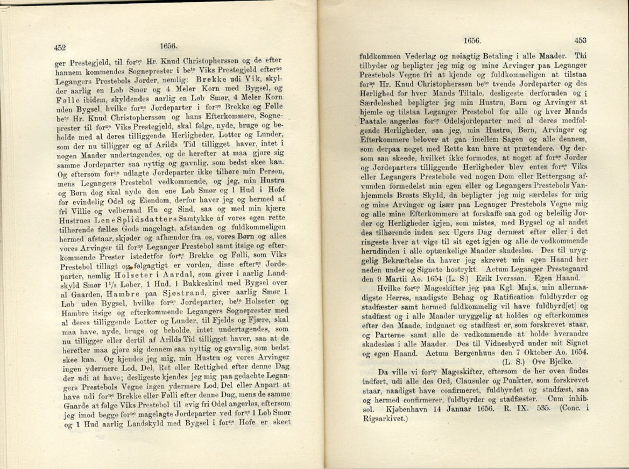 Publikasjoner utgitt av Det Norske Historiske Kildeskriftfond, PUBL/-/-/-: Norske Rigs-Registranter, bind 11, 1653-1656, p. 452-453