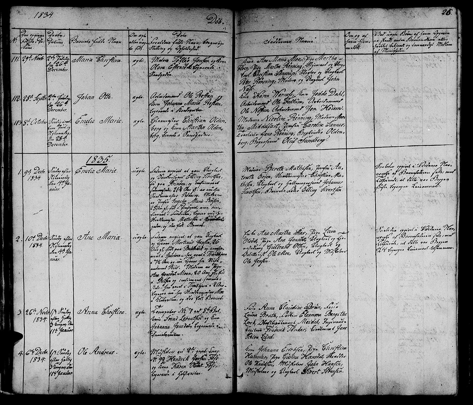 Ministerialprotokoller, klokkerbøker og fødselsregistre - Sør-Trøndelag, SAT/A-1456/602/L0136: Parish register (copy) no. 602C04, 1833-1845, p. 26