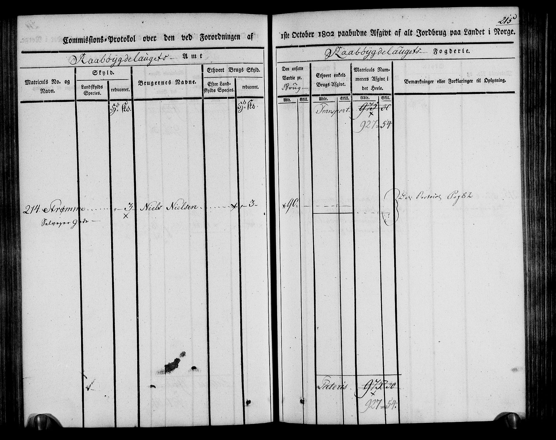 Rentekammeret inntil 1814, Realistisk ordnet avdeling, AV/RA-EA-4070/N/Ne/Nea/L0084: Råbyggelag fogderi. Kommisjonsprotokoll for Vestre Råbyggelagets sorenskriveri, 1803, p. 217