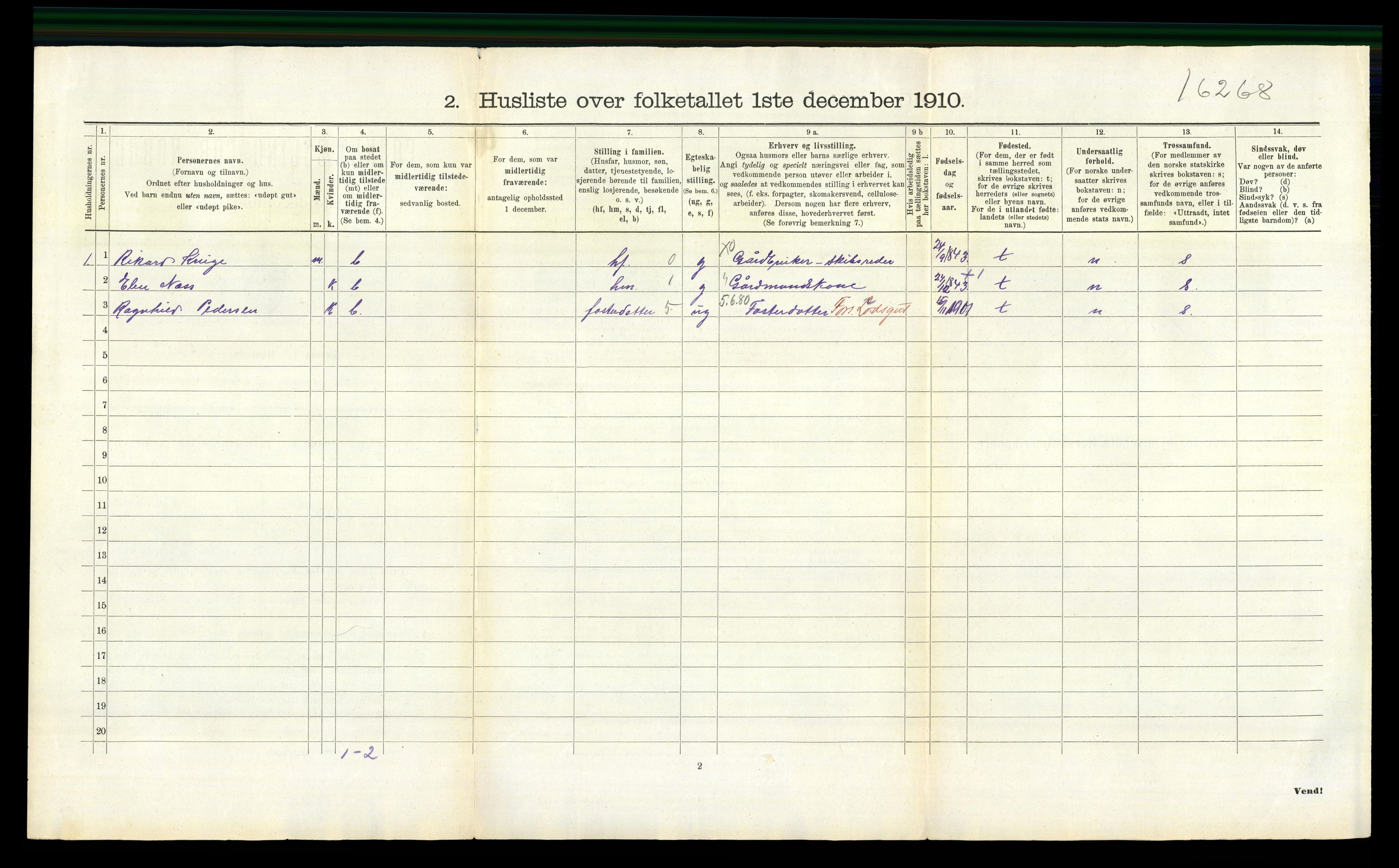 RA, 1910 census for Tjøme, 1910, p. 1092