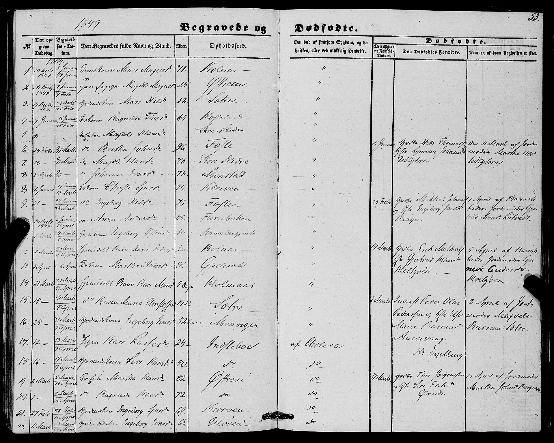 Lindås Sokneprestembete, SAB/A-76701/H/Haa: Parish register (official) no. A 15, 1848-1862, p. 53