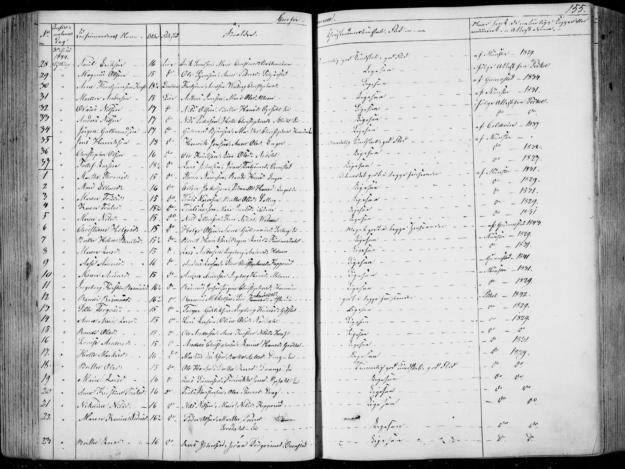 Lier kirkebøker, AV/SAKO-A-230/F/Fa/L0011: Parish register (official) no. I 11, 1843-1854, p. 155