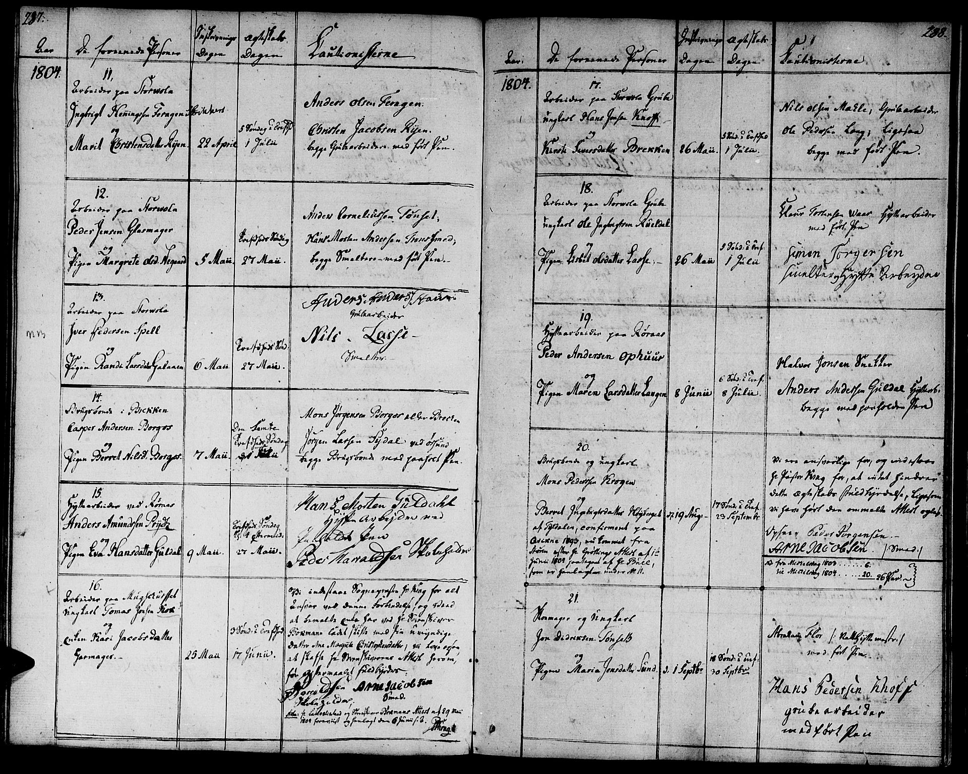 Ministerialprotokoller, klokkerbøker og fødselsregistre - Sør-Trøndelag, SAT/A-1456/681/L0927: Parish register (official) no. 681A05, 1798-1808, p. 287-288