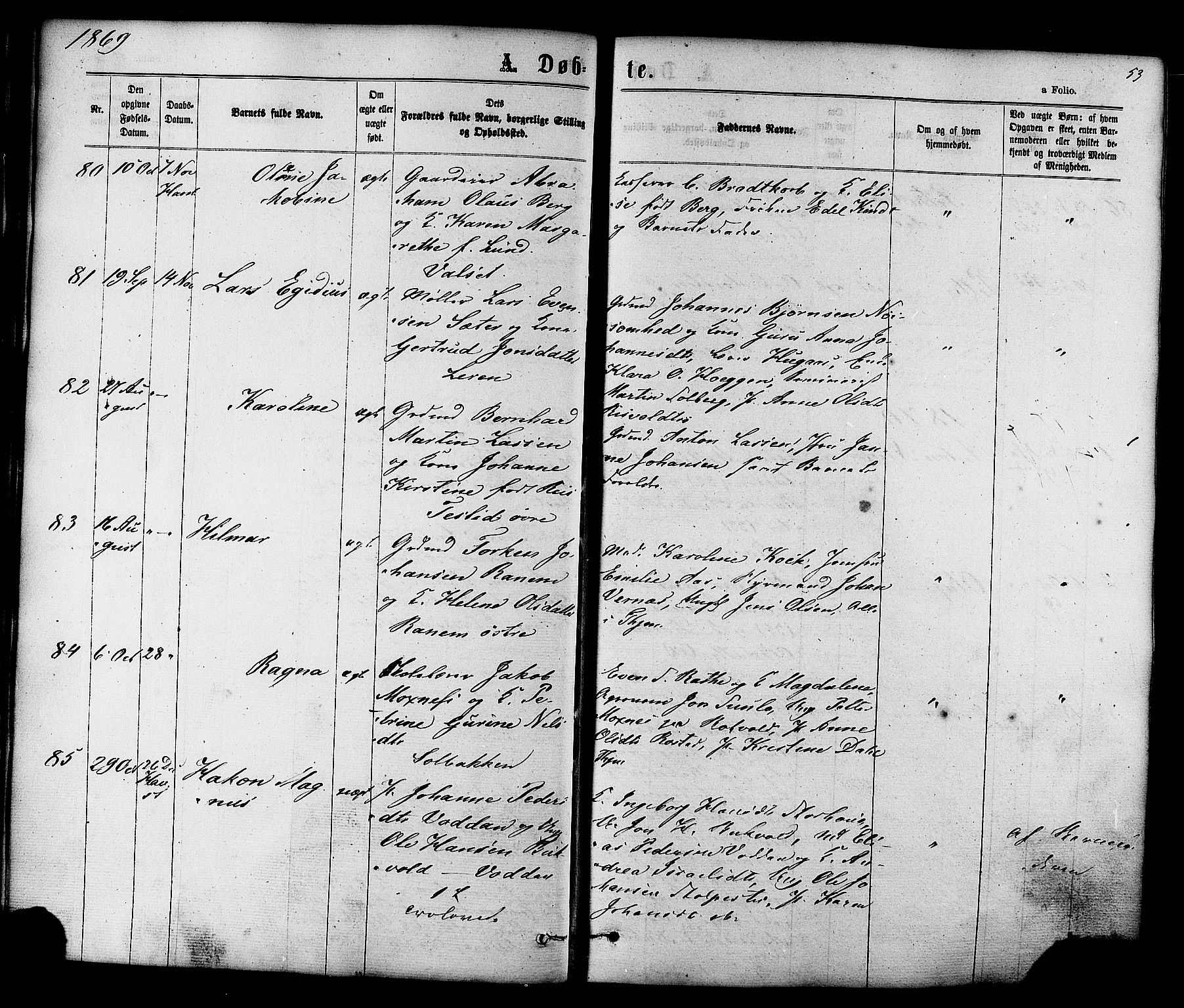 Ministerialprotokoller, klokkerbøker og fødselsregistre - Sør-Trøndelag, SAT/A-1456/606/L0293: Parish register (official) no. 606A08, 1866-1877, p. 53