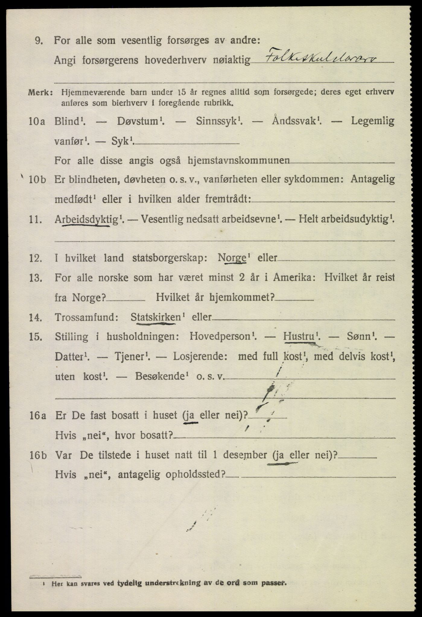 SAH, 1920 census for Vågå, 1920, p. 5301