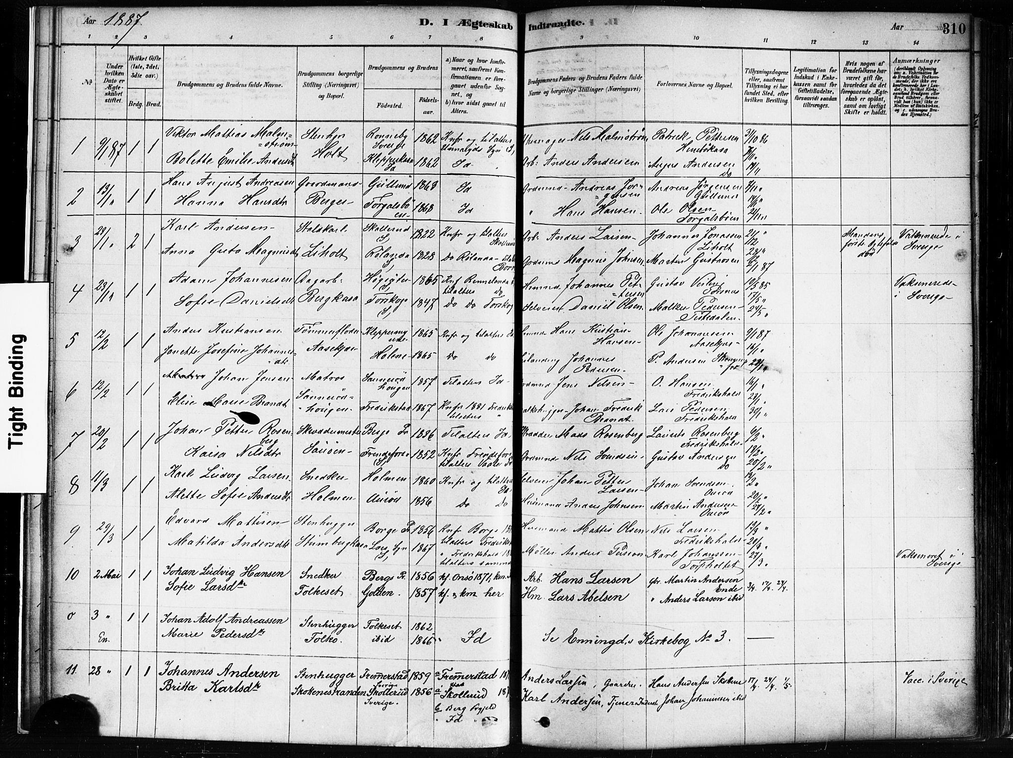 Idd prestekontor Kirkebøker, SAO/A-10911/F/Fc/L0006b: Parish register (official) no. III 6B, 1878-1903, p. 310