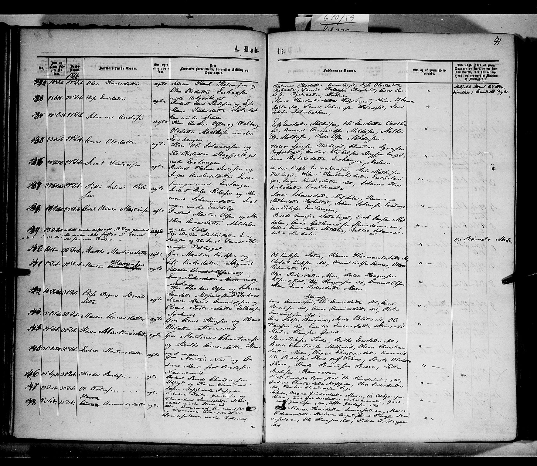 Grue prestekontor, SAH/PREST-036/H/Ha/Haa/L0010: Parish register (official) no. 10, 1864-1873, p. 41