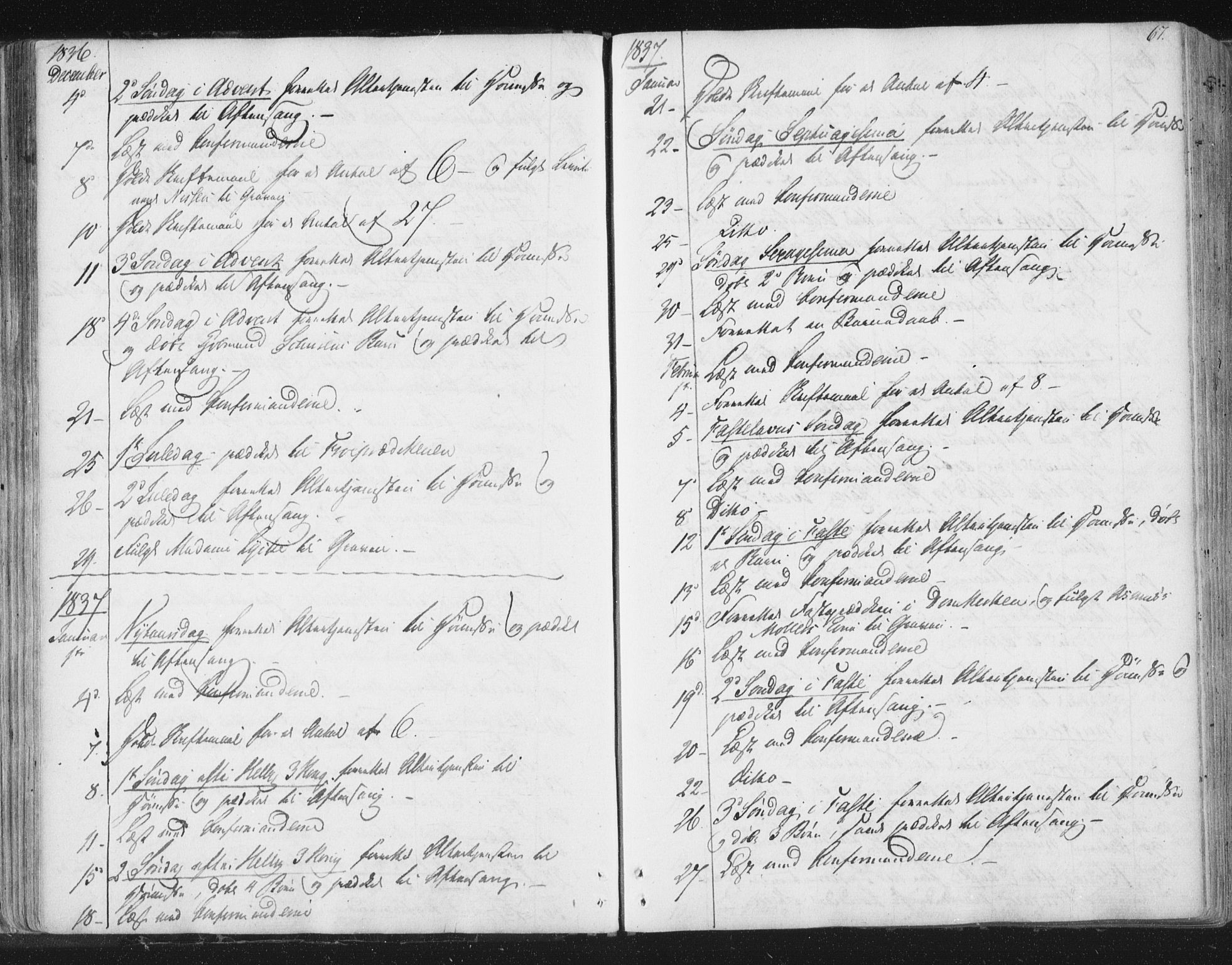 Ministerialprotokoller, klokkerbøker og fødselsregistre - Sør-Trøndelag, SAT/A-1456/602/L0127: Curate's parish register no. 602B01, 1821-1875, p. 67