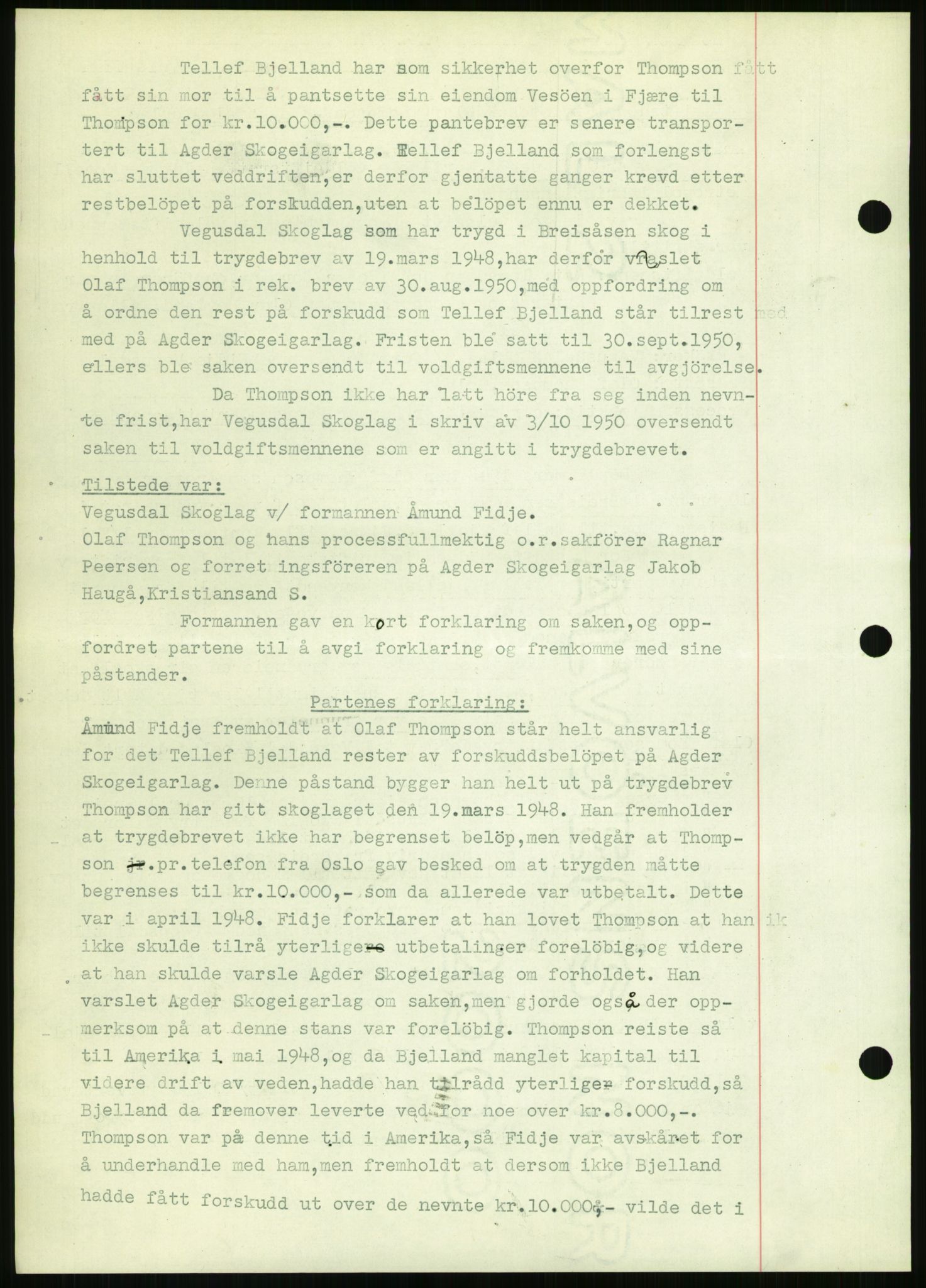Setesdal sorenskriveri, SAK/1221-0011/G/Gb/L0050: Mortgage book no. B 38, 1949-1952, Diary no: : 340/1951
