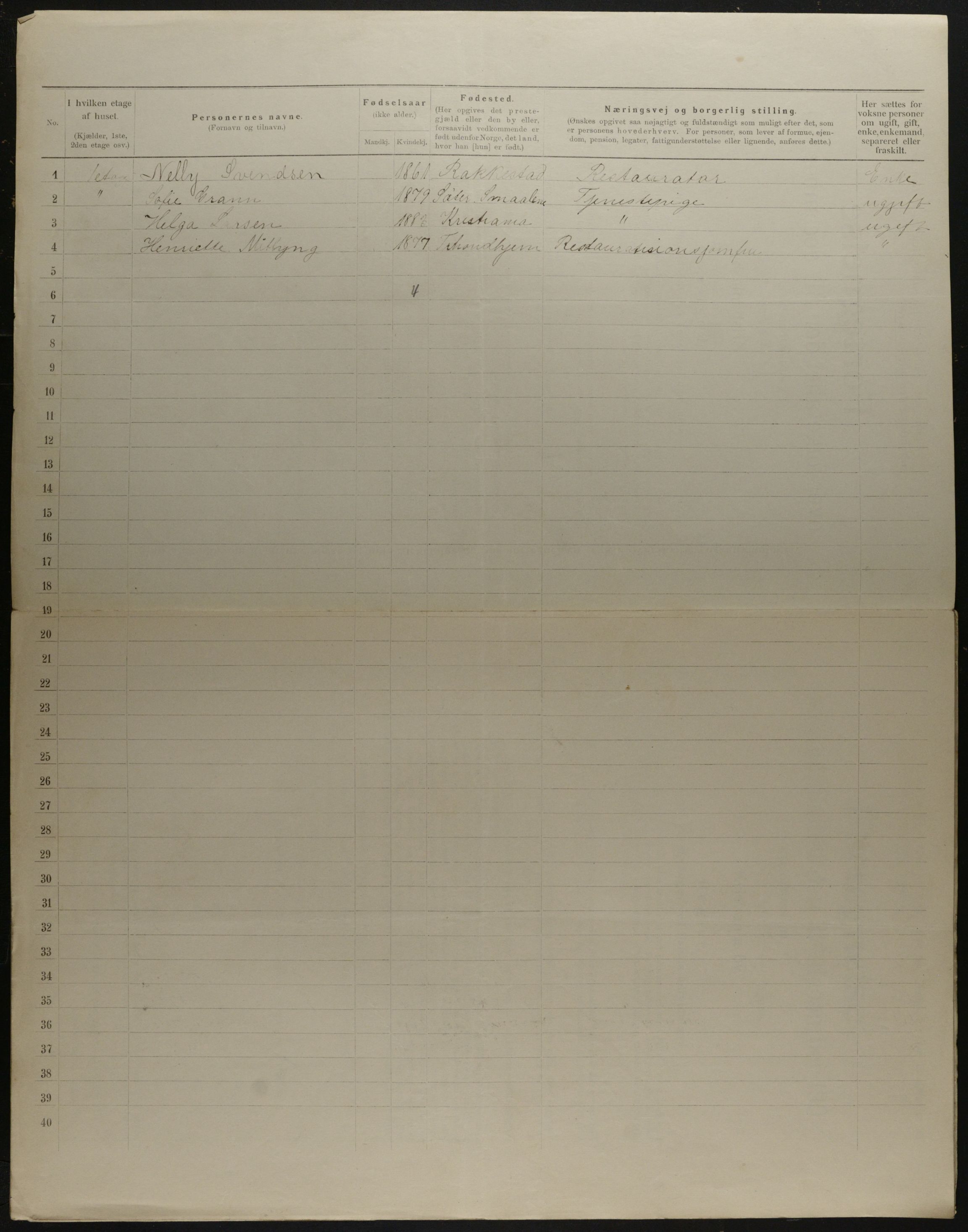 OBA, Municipal Census 1901 for Kristiania, 1901, p. 17385