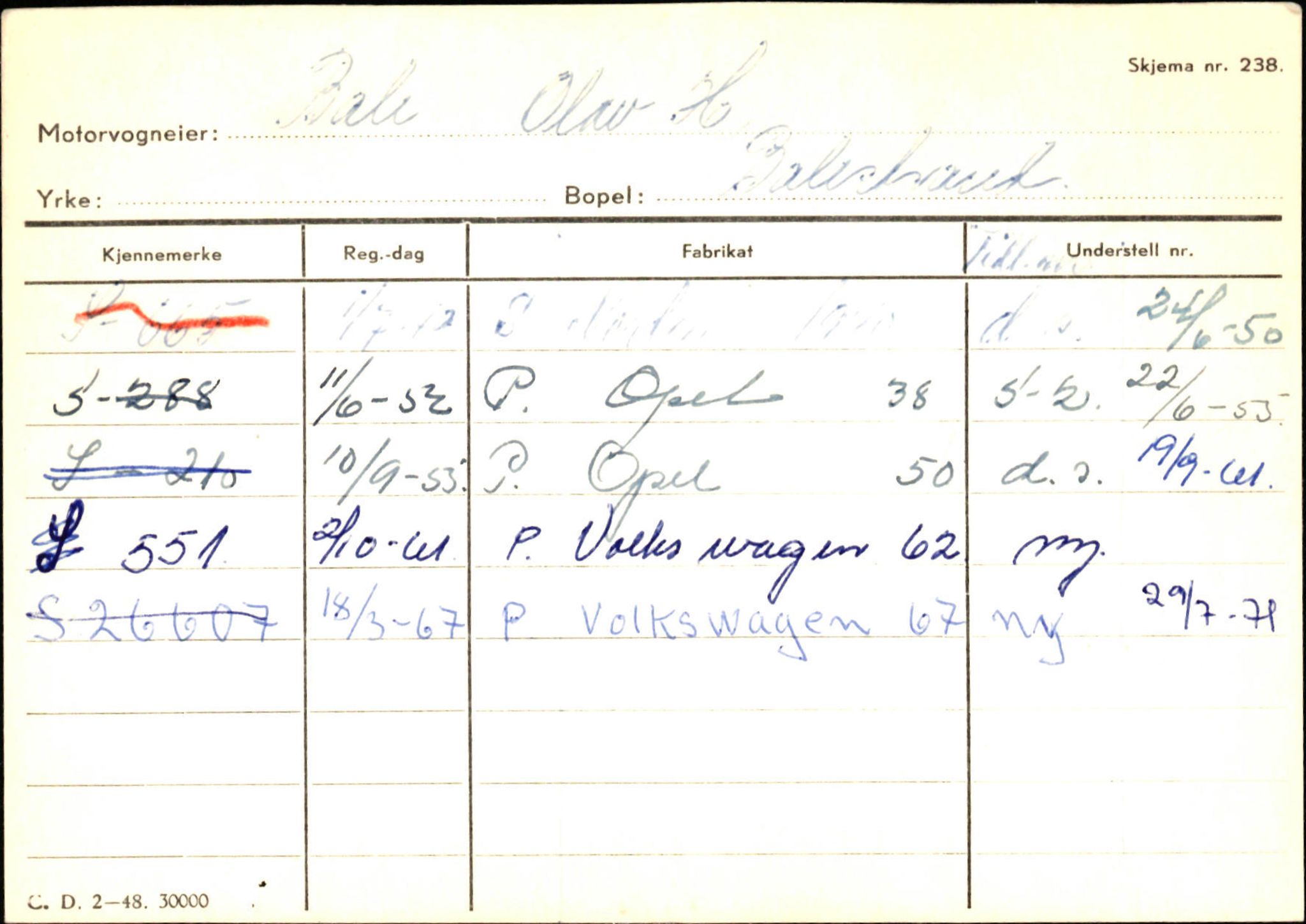 Statens vegvesen, Sogn og Fjordane vegkontor, AV/SAB-A-5301/4/F/L0132: Eigarregister Askvoll A-Å. Balestrand A-Å, 1945-1975, p. 1542