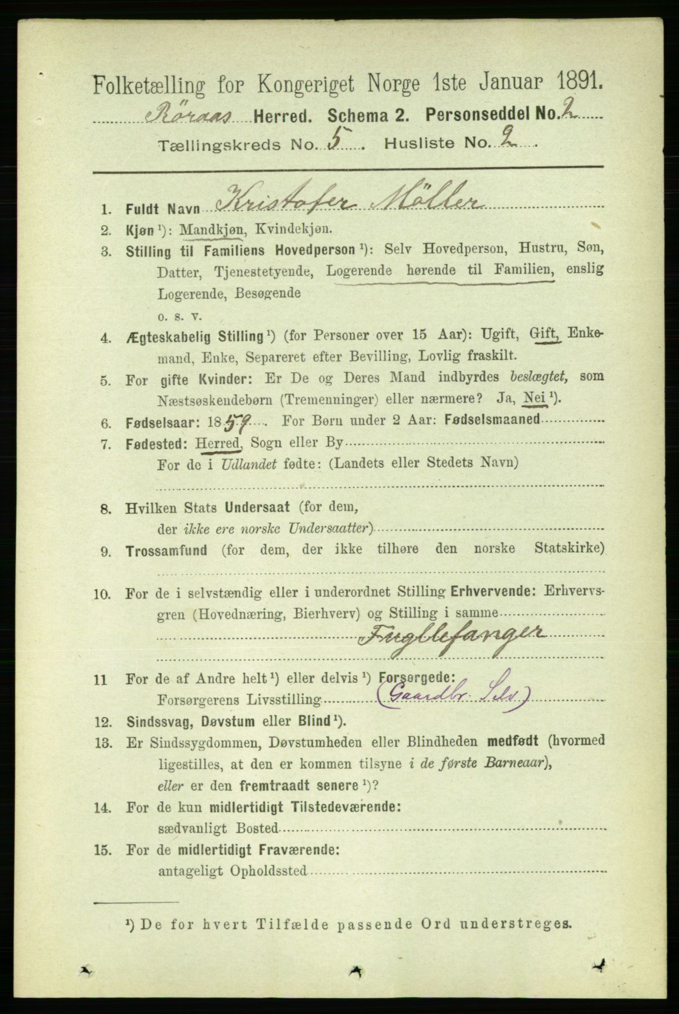 RA, 1891 census for 1640 Røros, 1891, p. 1026