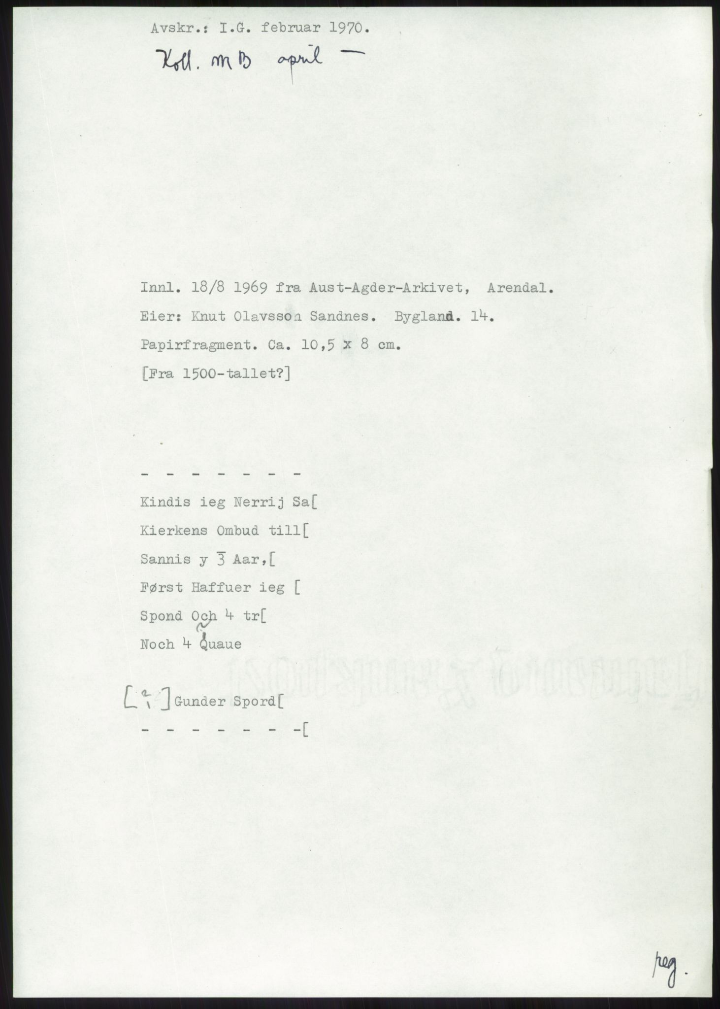 Samlinger til kildeutgivelse, Diplomavskriftsamlingen, AV/RA-EA-4053/H/Ha, p. 1890