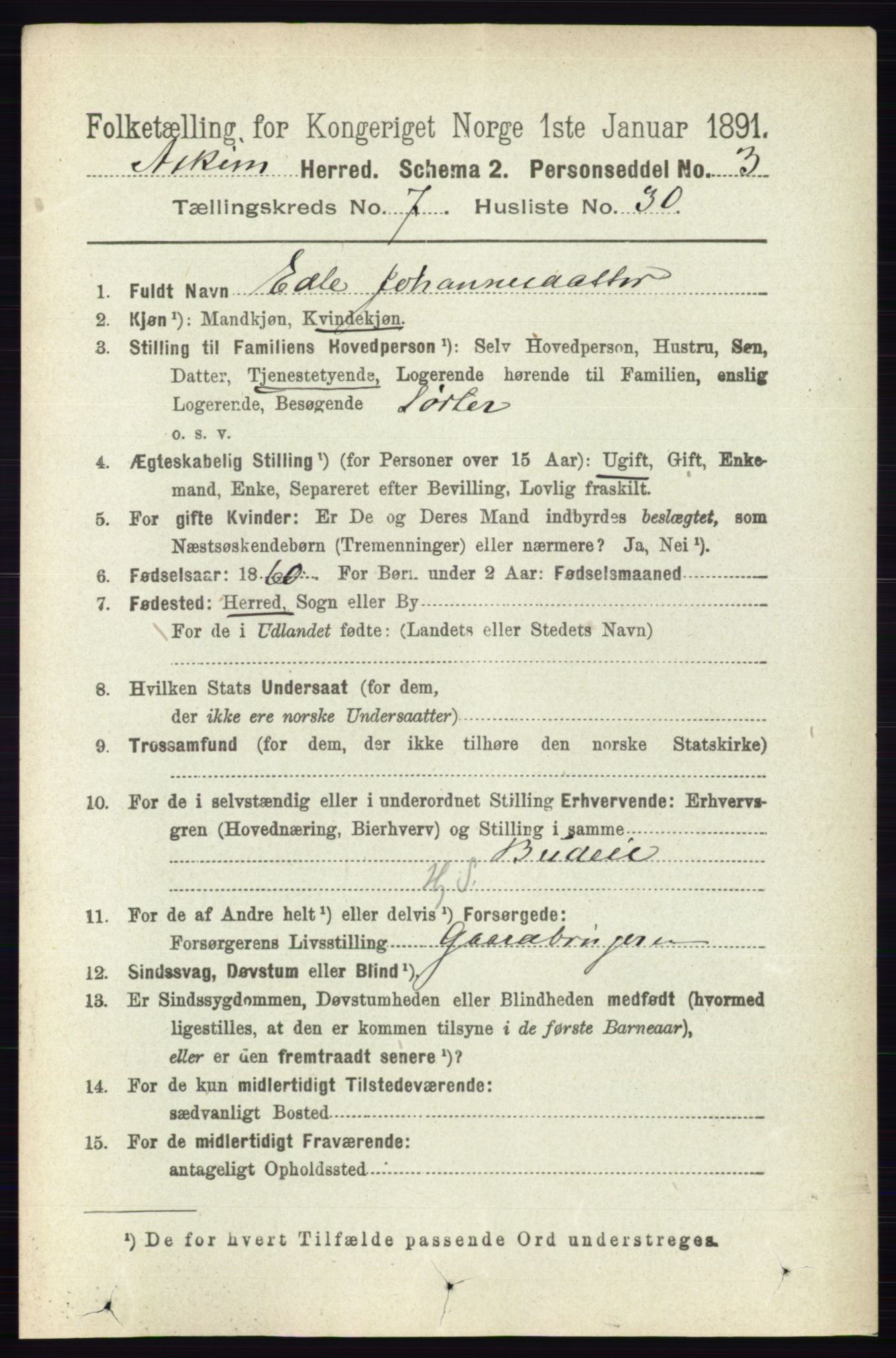 RA, 1891 census for 0124 Askim, 1891, p. 1186