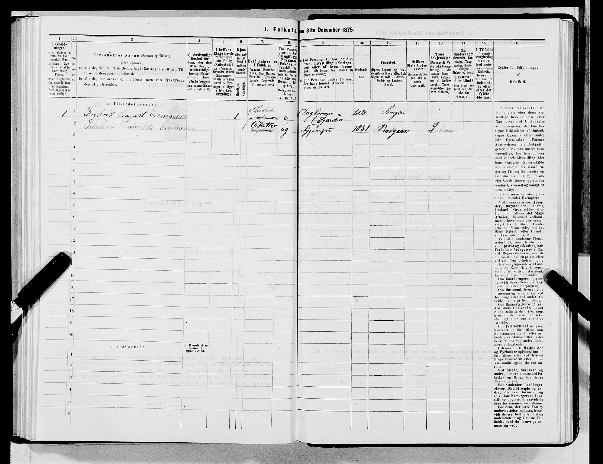 SAB, 1875 census for 1301 Bergen, 1875, p. 5099