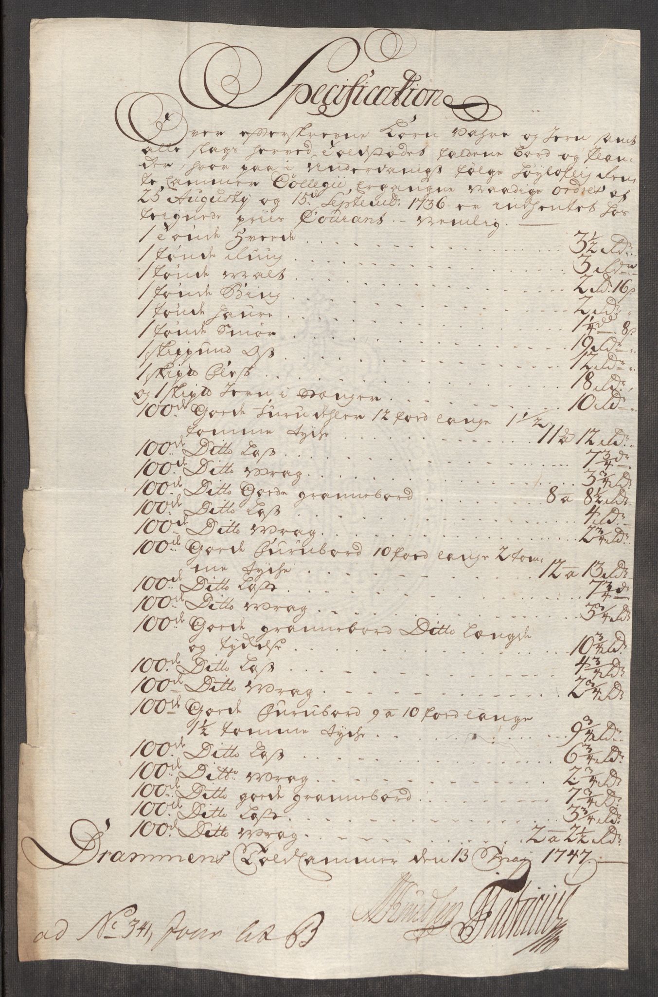 Rentekammeret inntil 1814, Realistisk ordnet avdeling, AV/RA-EA-4070/Oe/L0003: [Ø1]: Priskuranter, 1745-1748, p. 519