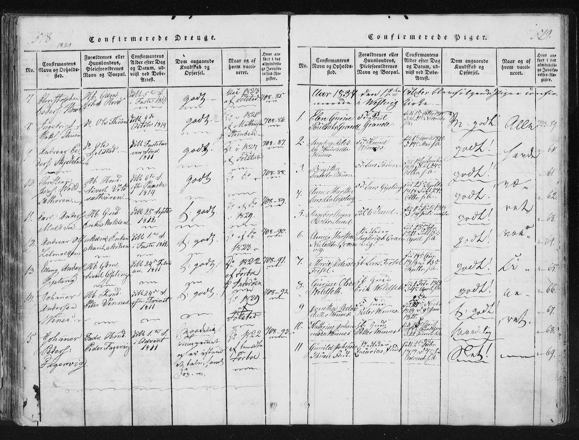 Ministerialprotokoller, klokkerbøker og fødselsregistre - Nord-Trøndelag, SAT/A-1458/744/L0417: Parish register (official) no. 744A01, 1817-1842, p. 518-519
