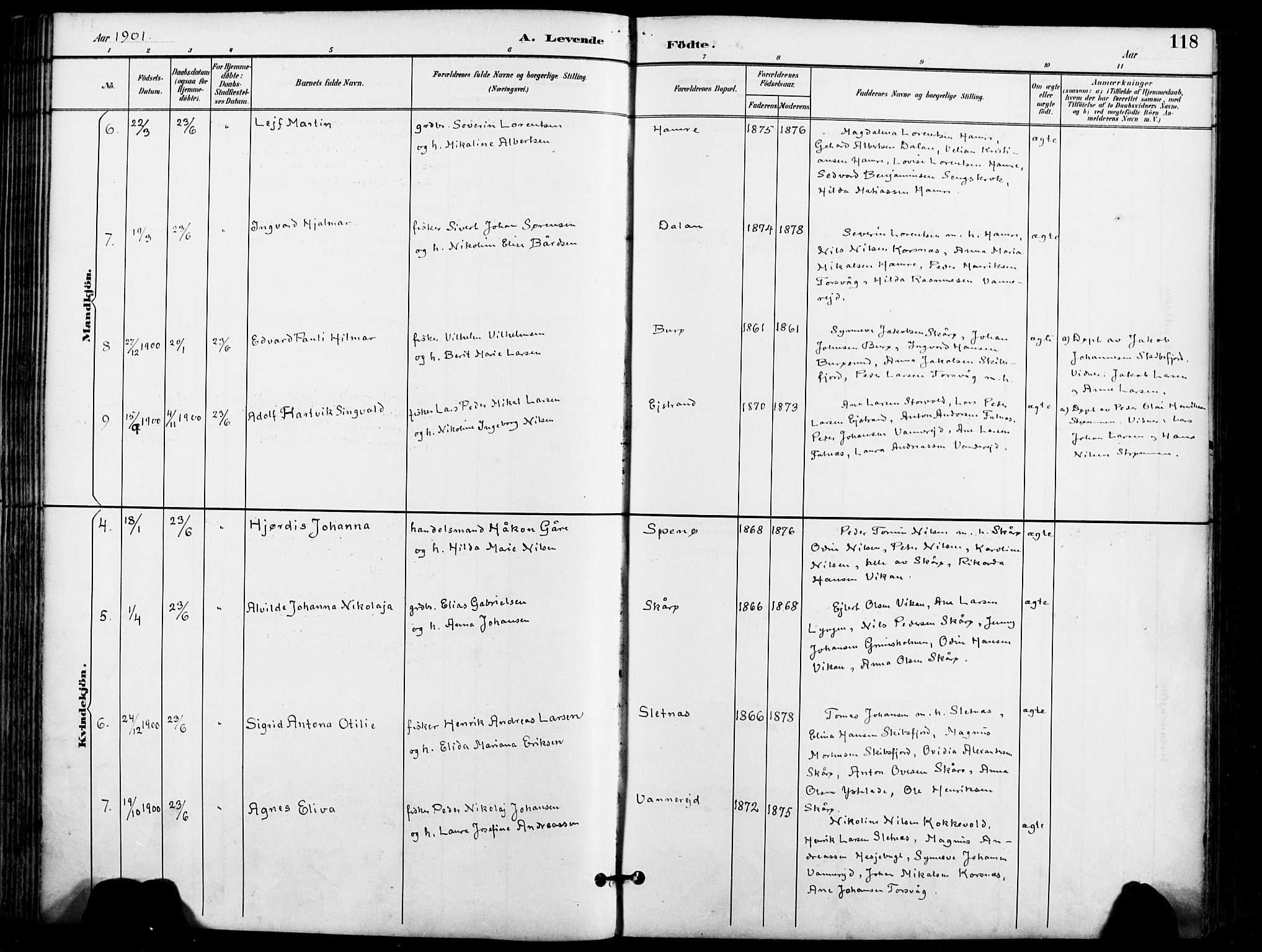 Karlsøy sokneprestembete, AV/SATØ-S-1299/H/Ha/Haa/L0007kirke: Parish register (official) no. 7, 1891-1902, p. 118