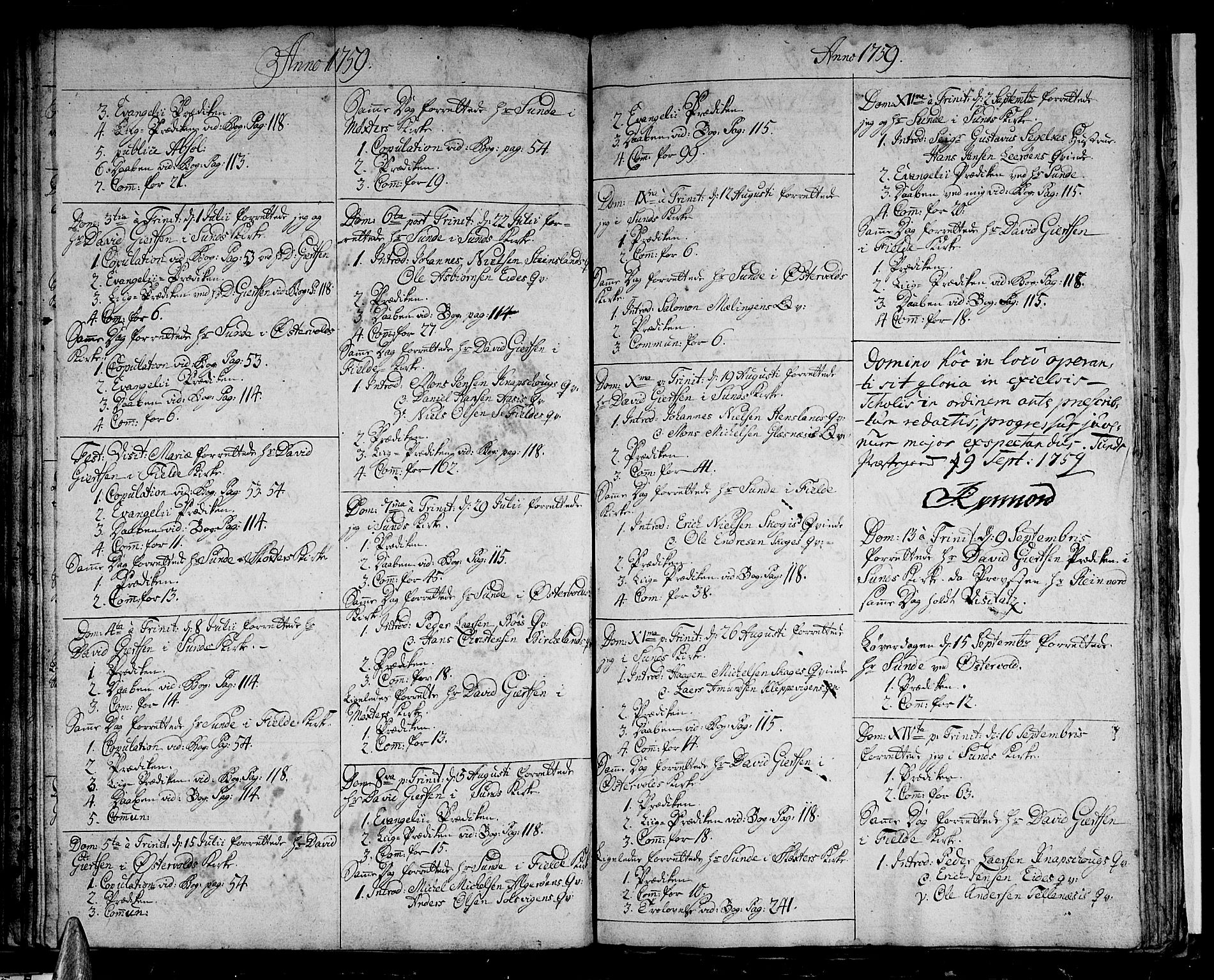 Sund sokneprestembete, AV/SAB-A-99930: Parish register (official) no. A 3, 1740-1769