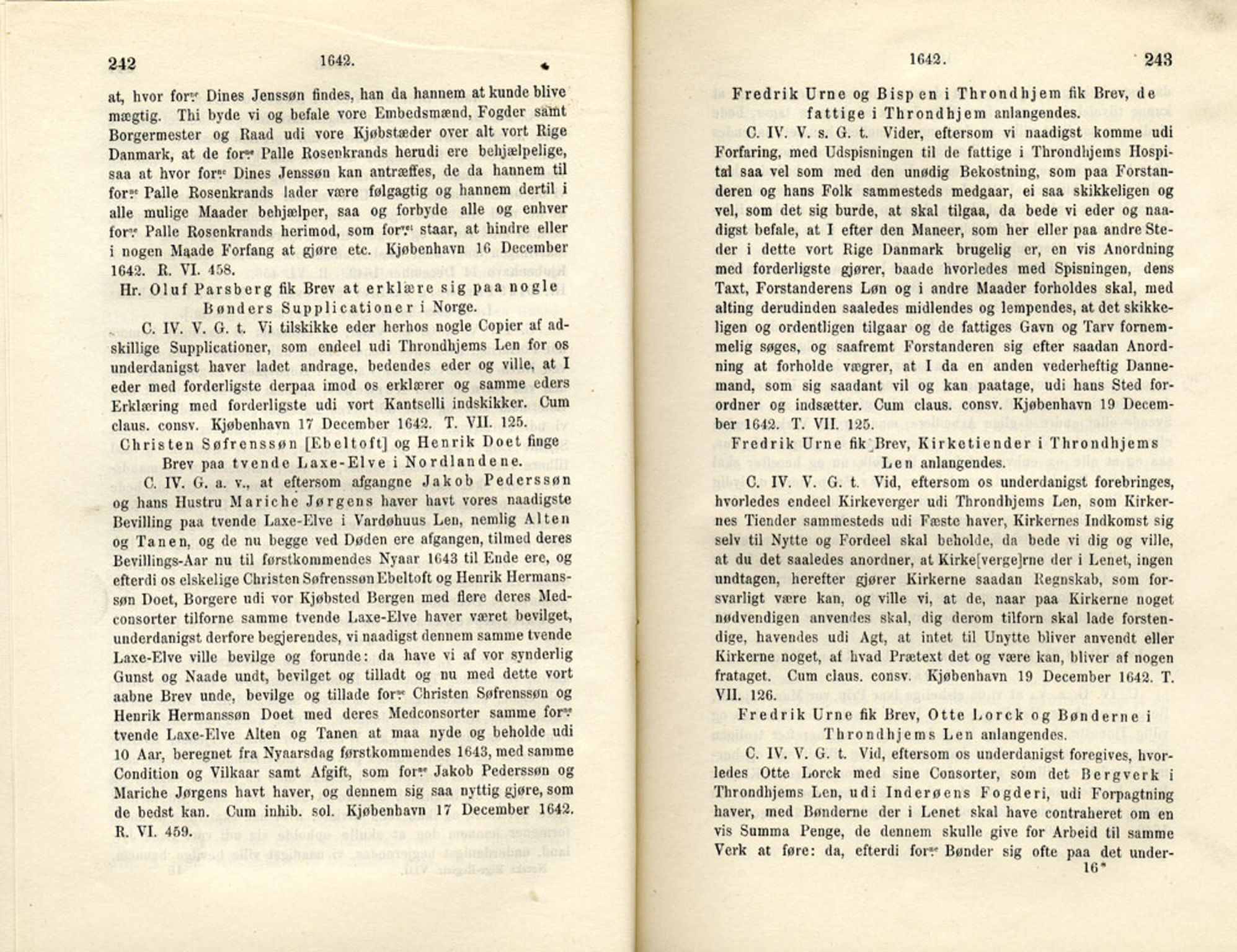 Publikasjoner utgitt av Det Norske Historiske Kildeskriftfond, PUBL/-/-/-: Norske Rigs-Registranter, bind 8, 1641-1648, p. 242-243