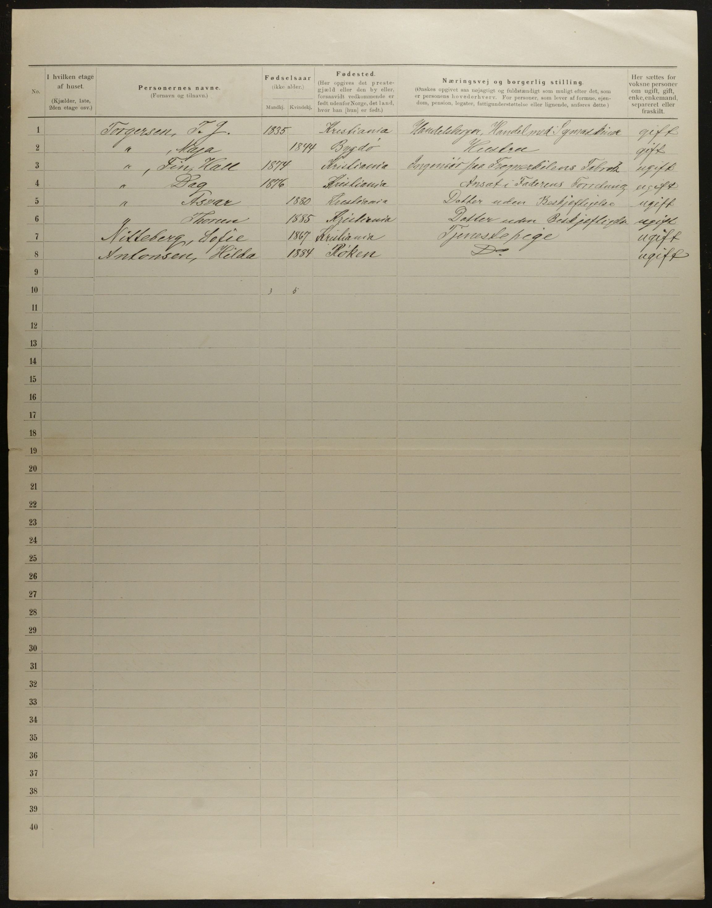 OBA, Municipal Census 1901 for Kristiania, 1901, p. 9035