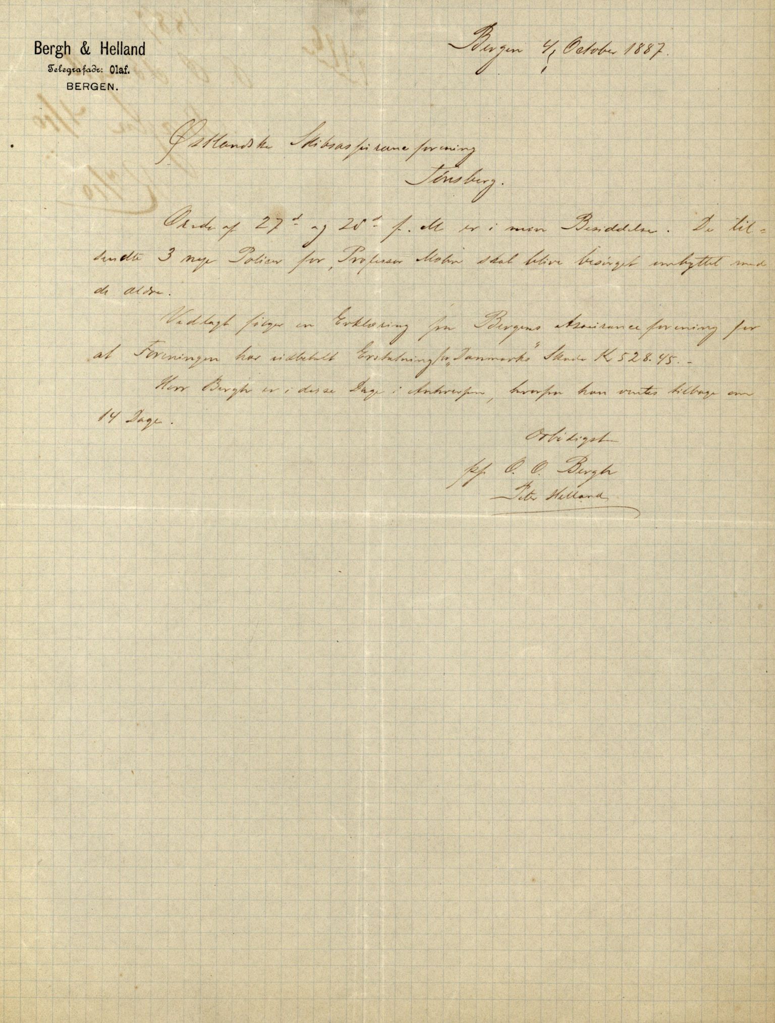 Pa 63 - Østlandske skibsassuranceforening, VEMU/A-1079/G/Ga/L0019/0005: Havaridokumenter / Fridleik, Nordstjernen, Ocean, Olaf Roll, Olaf Kyrre, 1886, p. 16