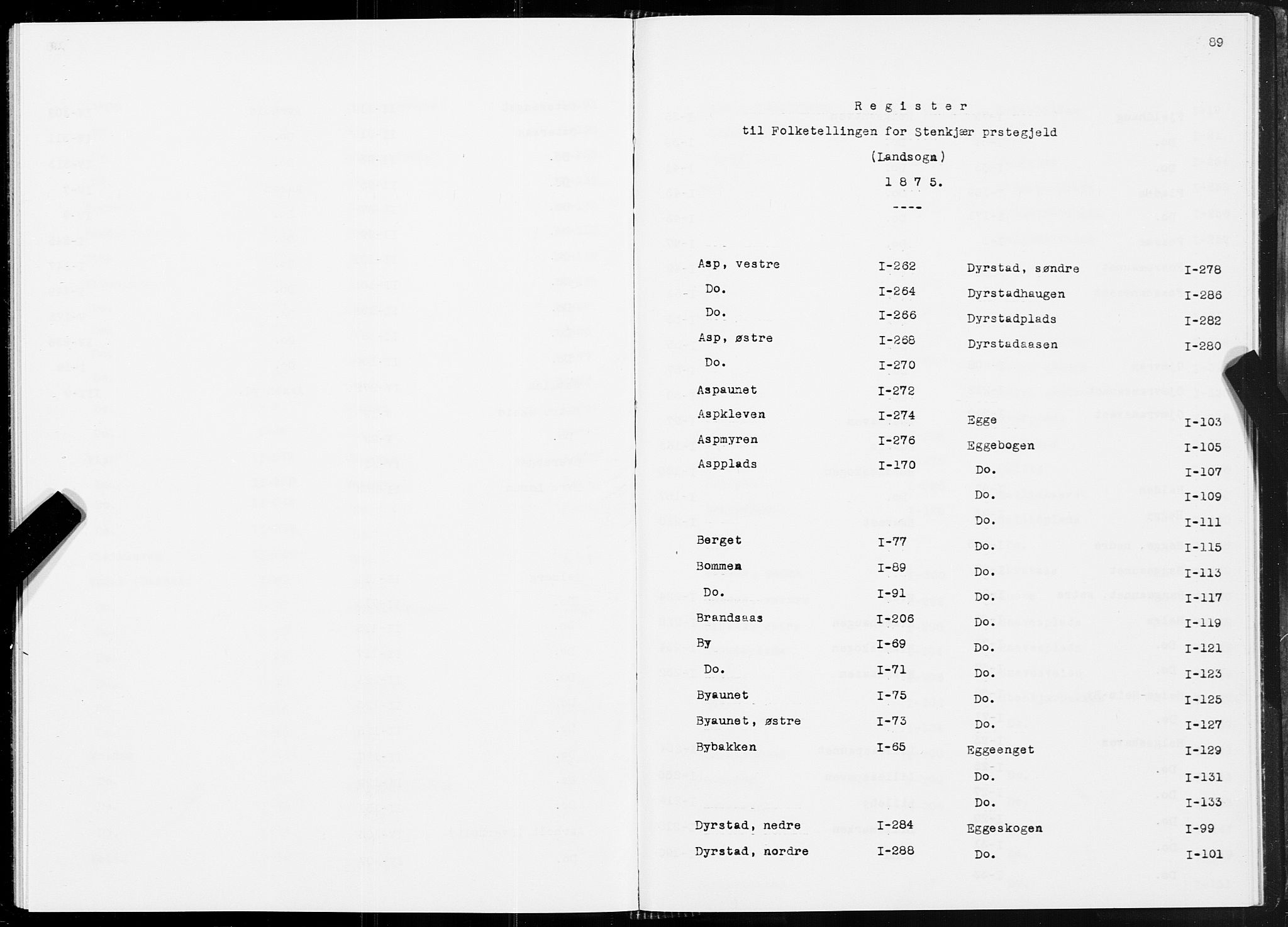 SAT, 1875 census for 1733L Steinkjer/Egge, 1875, p. 89