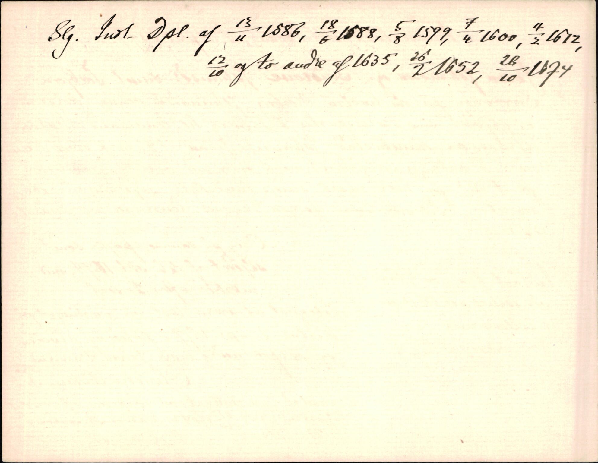 Riksarkivets diplomsamling, AV/RA-EA-5965/F35/F35d/L0005: Innlånte diplomer, seddelregister, 1661-1690, p. 380