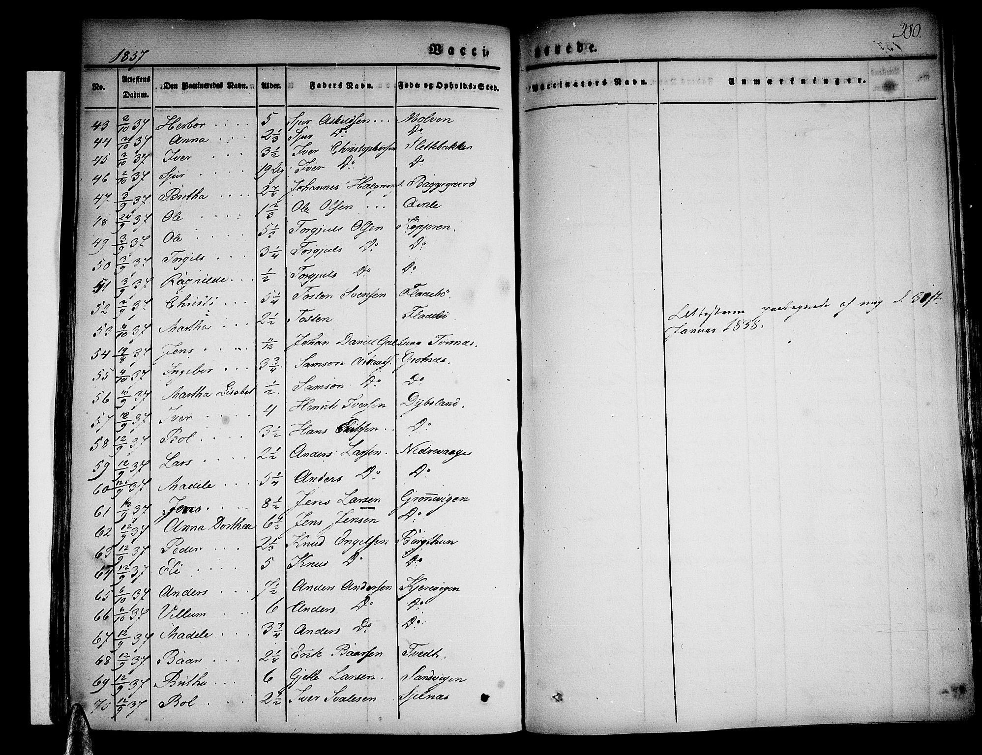 Strandebarm sokneprestembete, AV/SAB-A-78401/H/Haa: Parish register (official) no. A 6, 1826-1843, p. 380