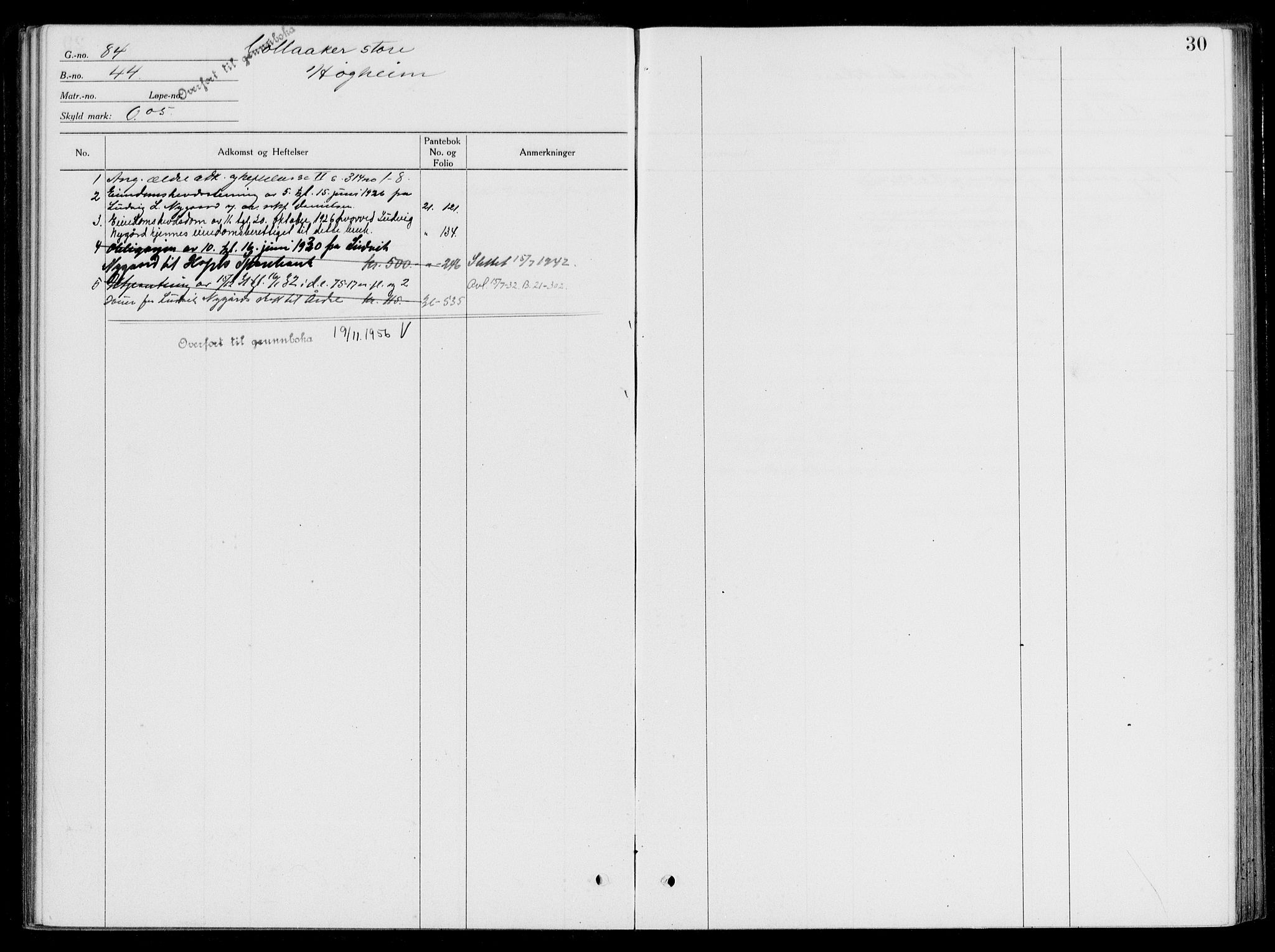 Indre Sogn tingrett, SAB/A-3301/1/G/Ga/Gaa/L0012: Mortgage register no. II.A.a.12, 1829-1958, p. 30