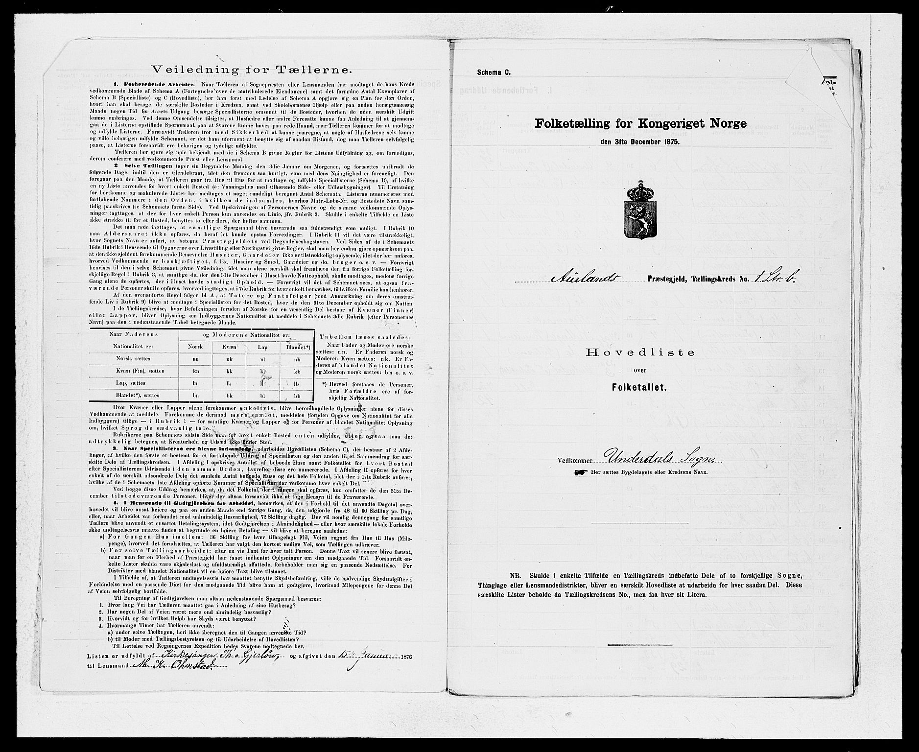 SAB, 1875 census for 1421P Aurland, 1875, p. 4