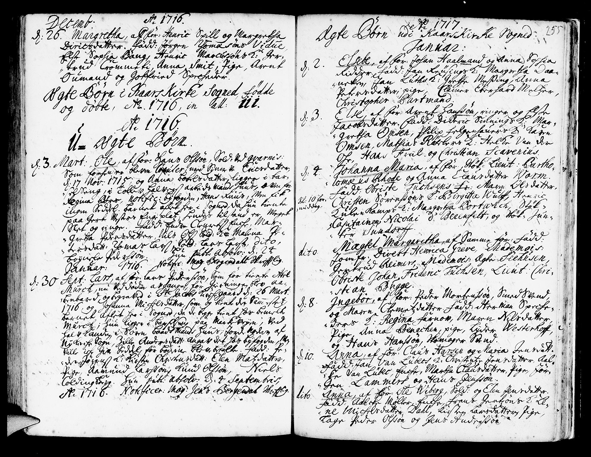 Korskirken sokneprestembete, SAB/A-76101/H/Haa/L0003: Parish register (official) no. A 3, 1698-1719, p. 255