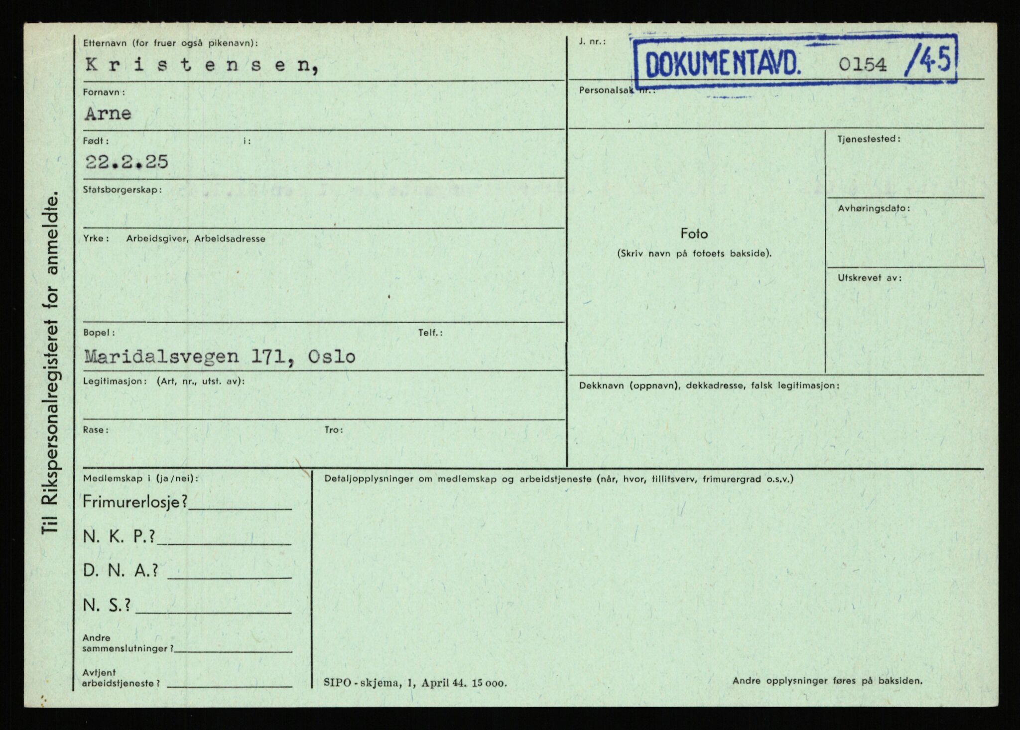 Statspolitiet - Hovedkontoret / Osloavdelingen, AV/RA-S-1329/C/Ca/L0009: Knutsen - Limstrand, 1943-1945, p. 970