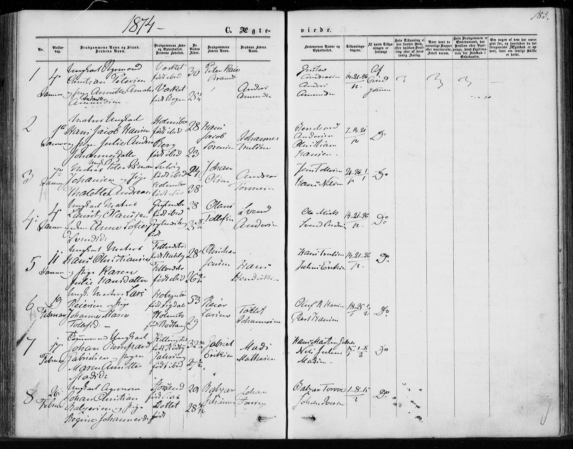 Hurum kirkebøker, AV/SAKO-A-229/F/Fa/L0012: Parish register (official) no. 12, 1861-1875, p. 183