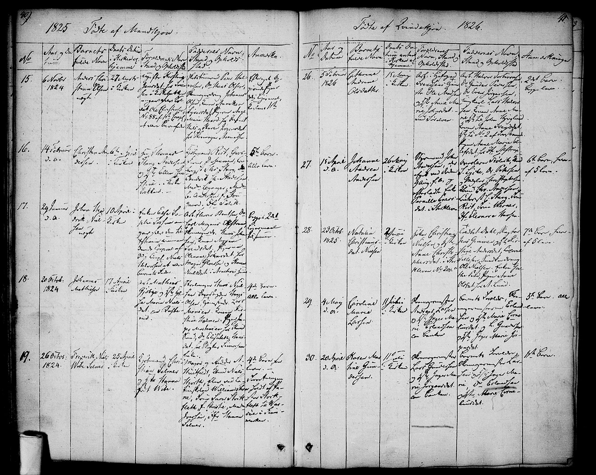 Halden prestekontor Kirkebøker, SAO/A-10909/F/Fa/L0004: Parish register (official) no. I 4, 1823-1834, p. 40-41