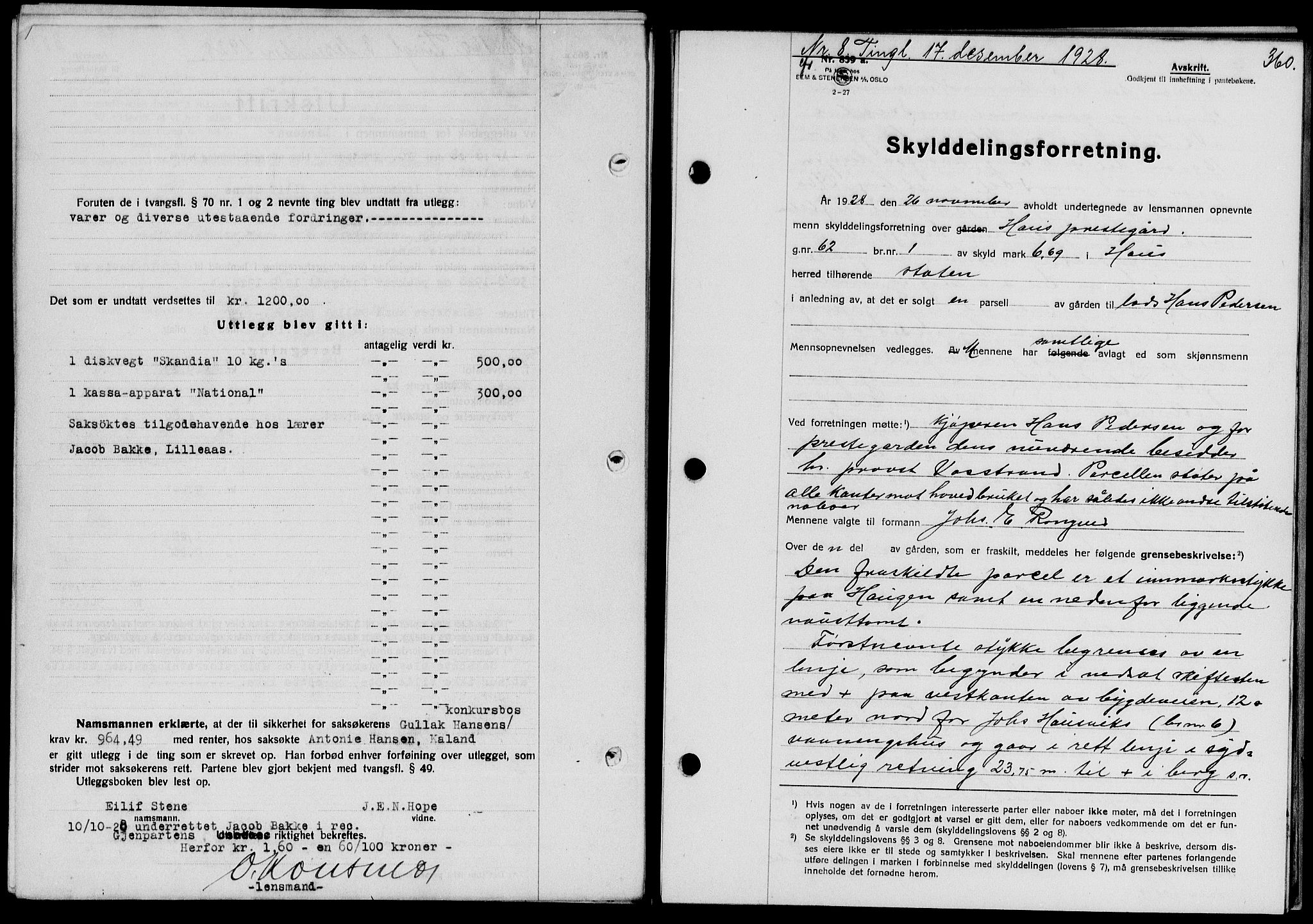 Nordhordland sorenskrivar, SAB/A-2901/1/G/Gb/Gba/L0065a: Mortgage book no. II.B.a.65, 1928-1929, Deed date: 17.12.1928