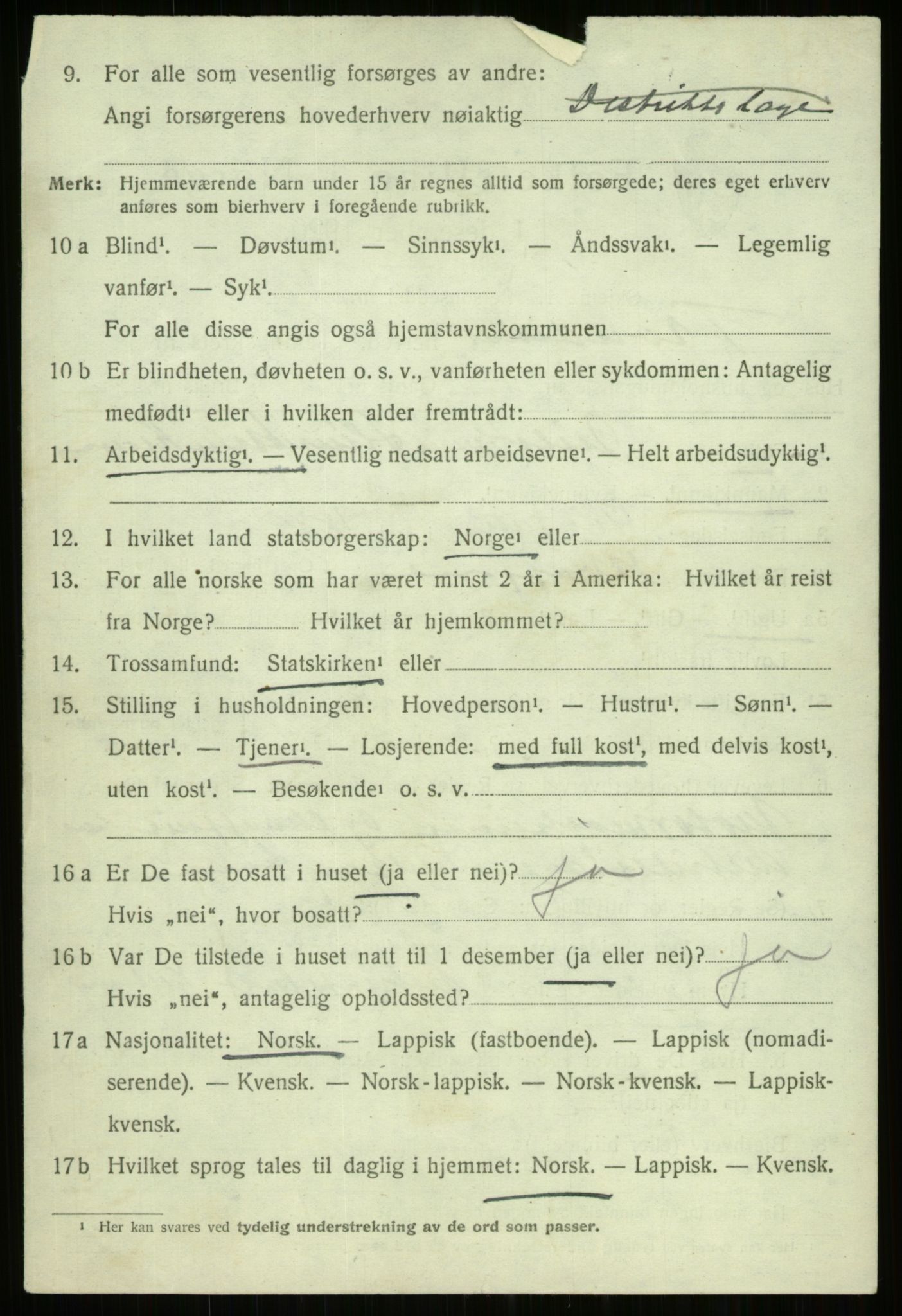 SATØ, 1920 census for Trondenes, 1920, p. 16299