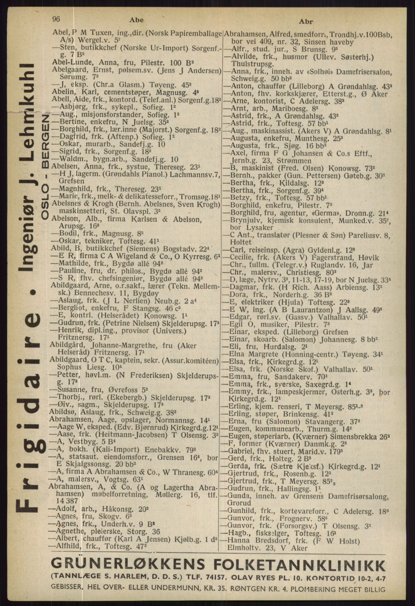 Kristiania/Oslo adressebok, PUBL/-, 1936, p. 96