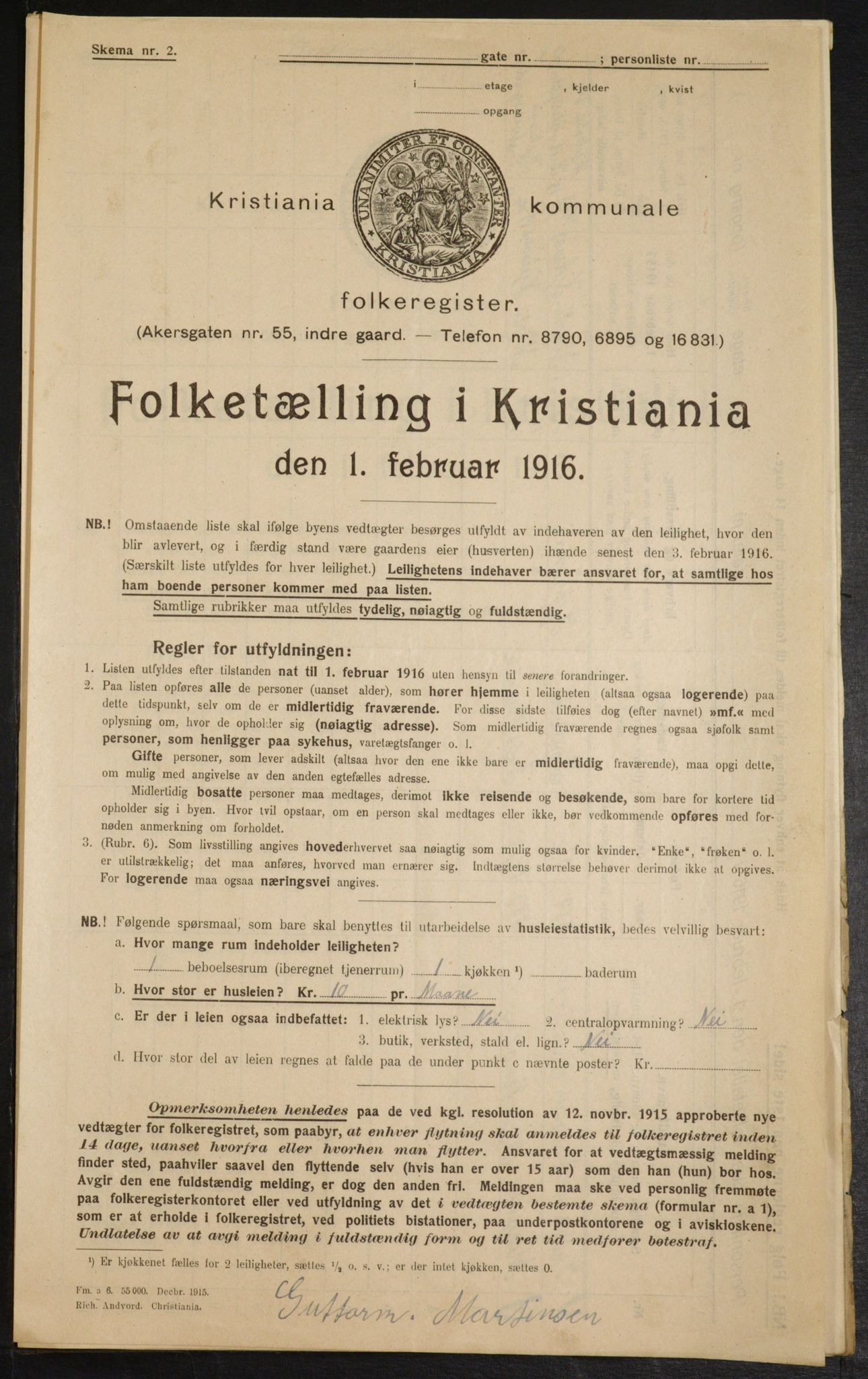 OBA, Municipal Census 1916 for Kristiania, 1916, p. 8866