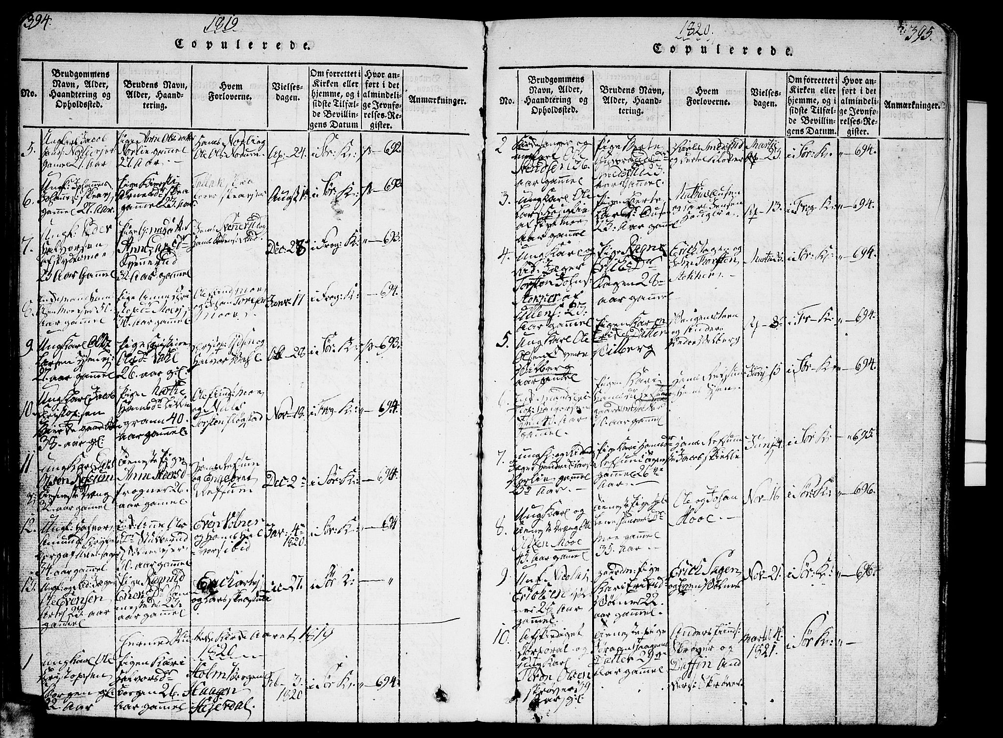 Sørum prestekontor Kirkebøker, SAO/A-10303/G/Ga/L0001: Parish register (copy) no. I 1, 1814-1829, p. 394-395