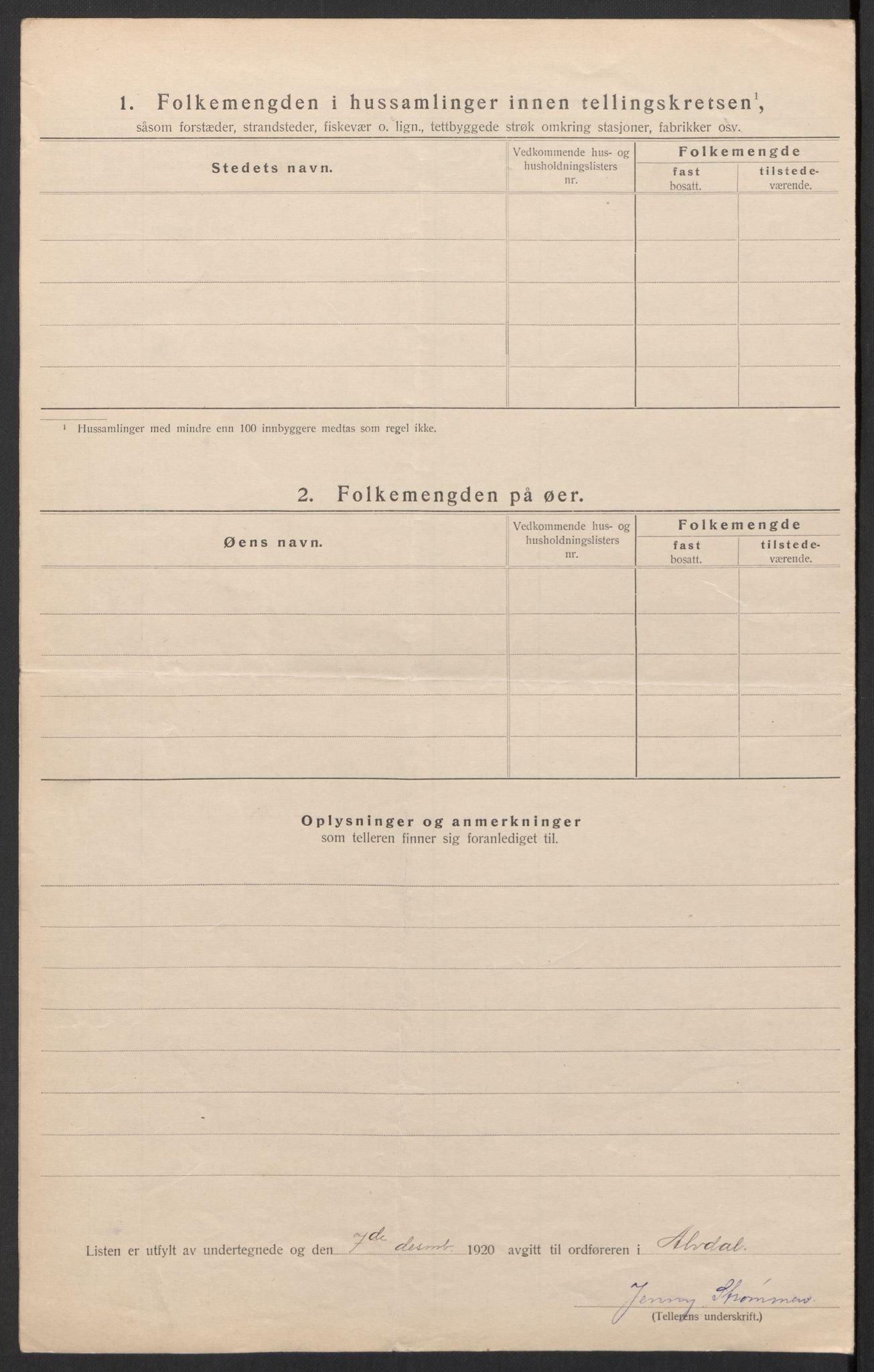 SAH, 1920 census for Alvdal, 1920, p. 16