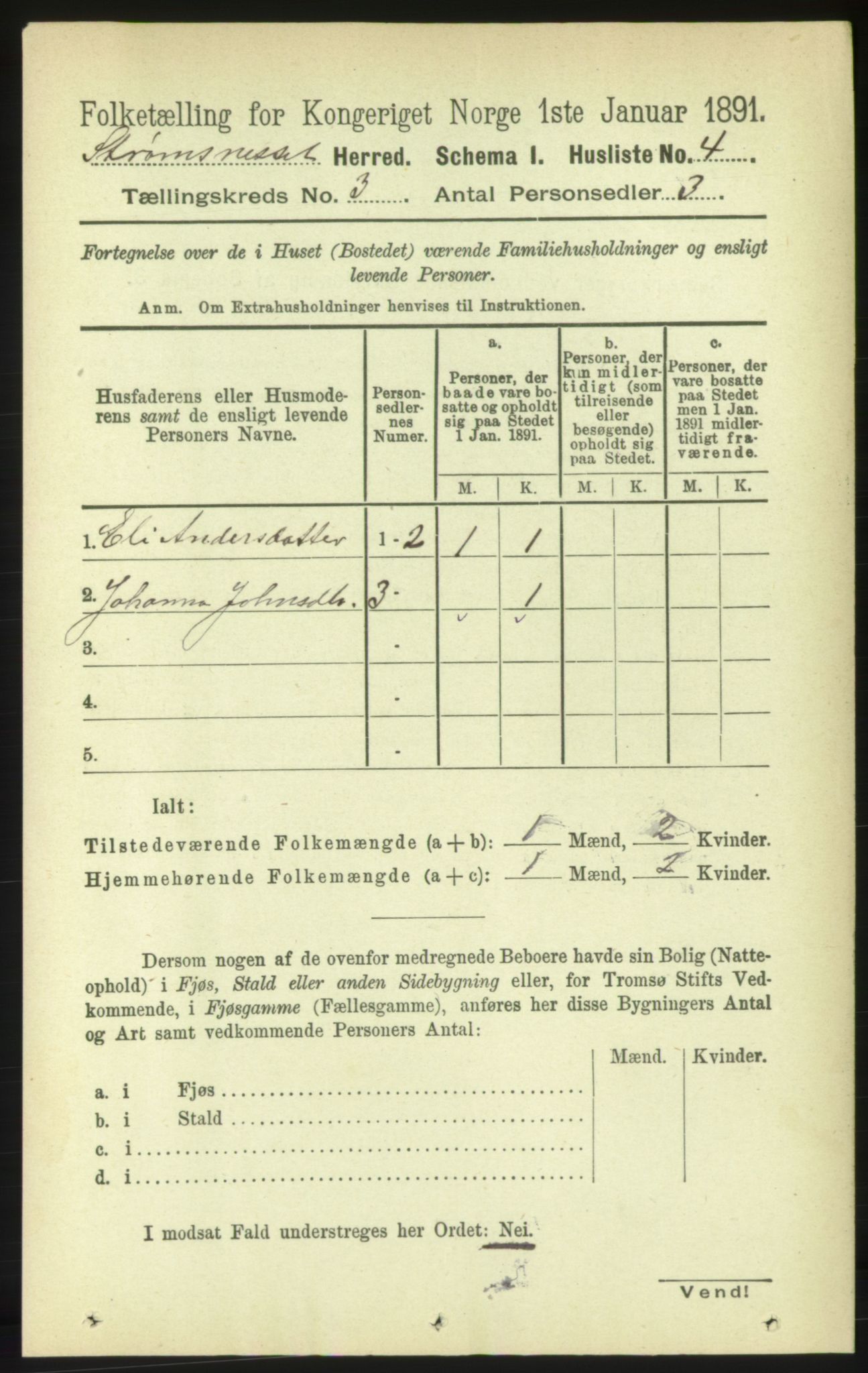 RA, 1891 census for 1559 Straumsnes, 1891, p. 427