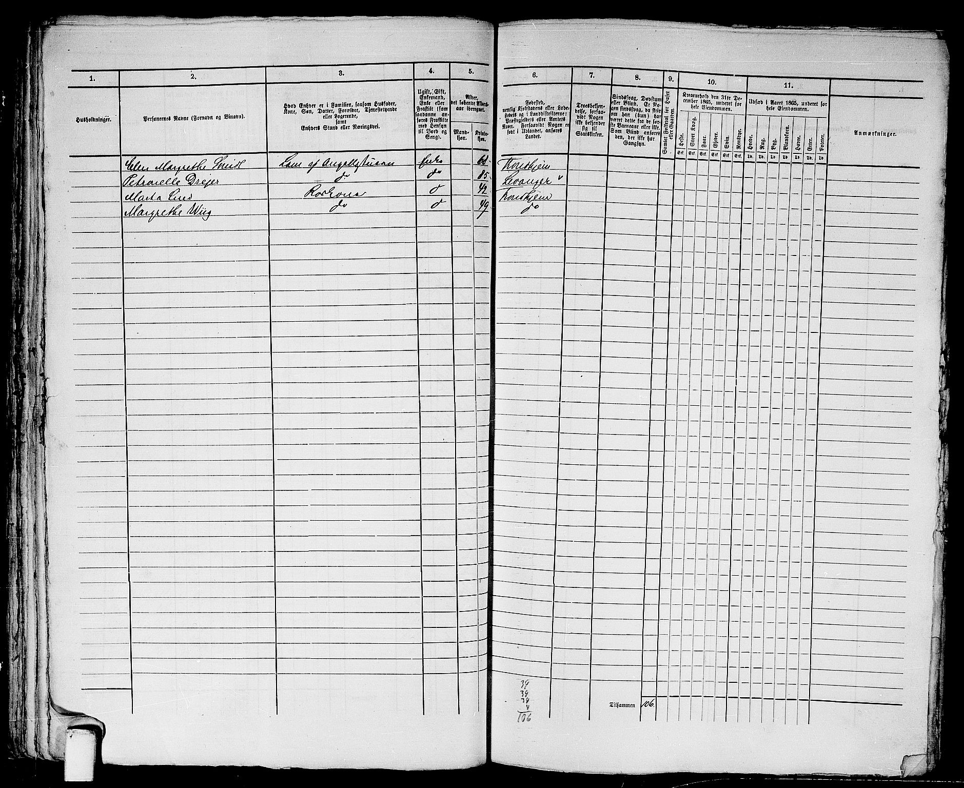 RA, 1865 census for Trondheim, 1865, p. 1622