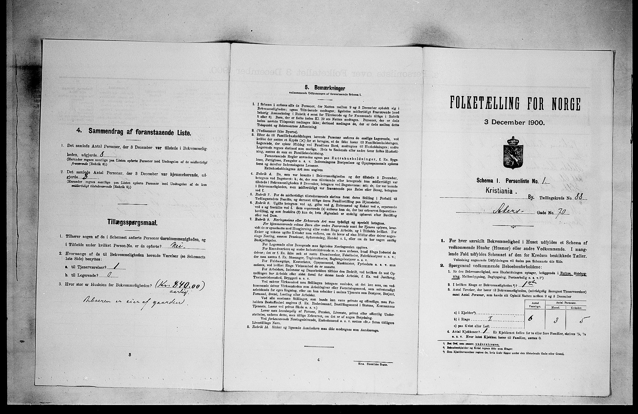 SAO, 1900 census for Kristiania, 1900, p. 1545